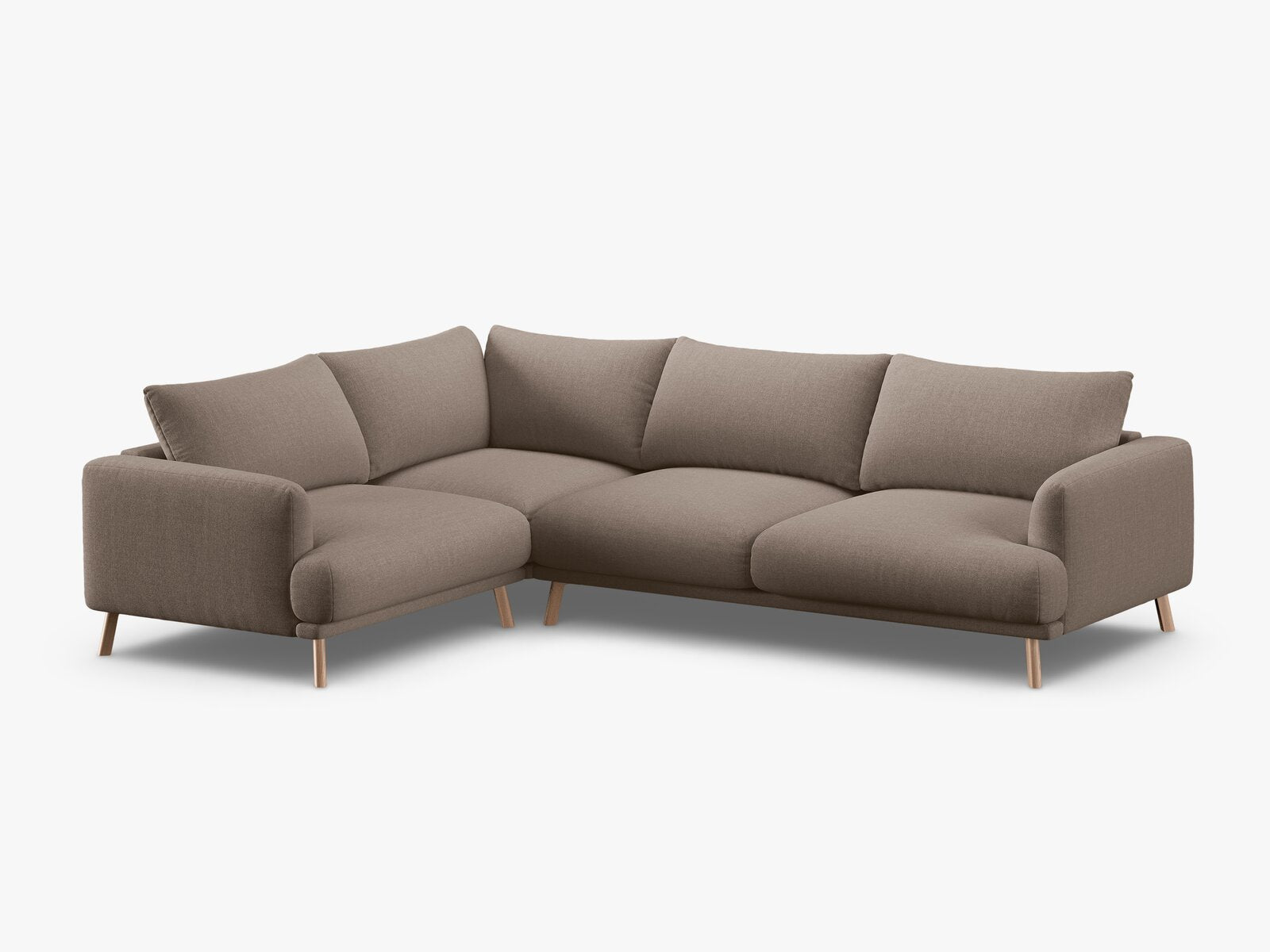 Micadoni Ecksofa Naomi 4-Sitzer große Version Links Strukturierter Stoff Liberty Cappuccino
