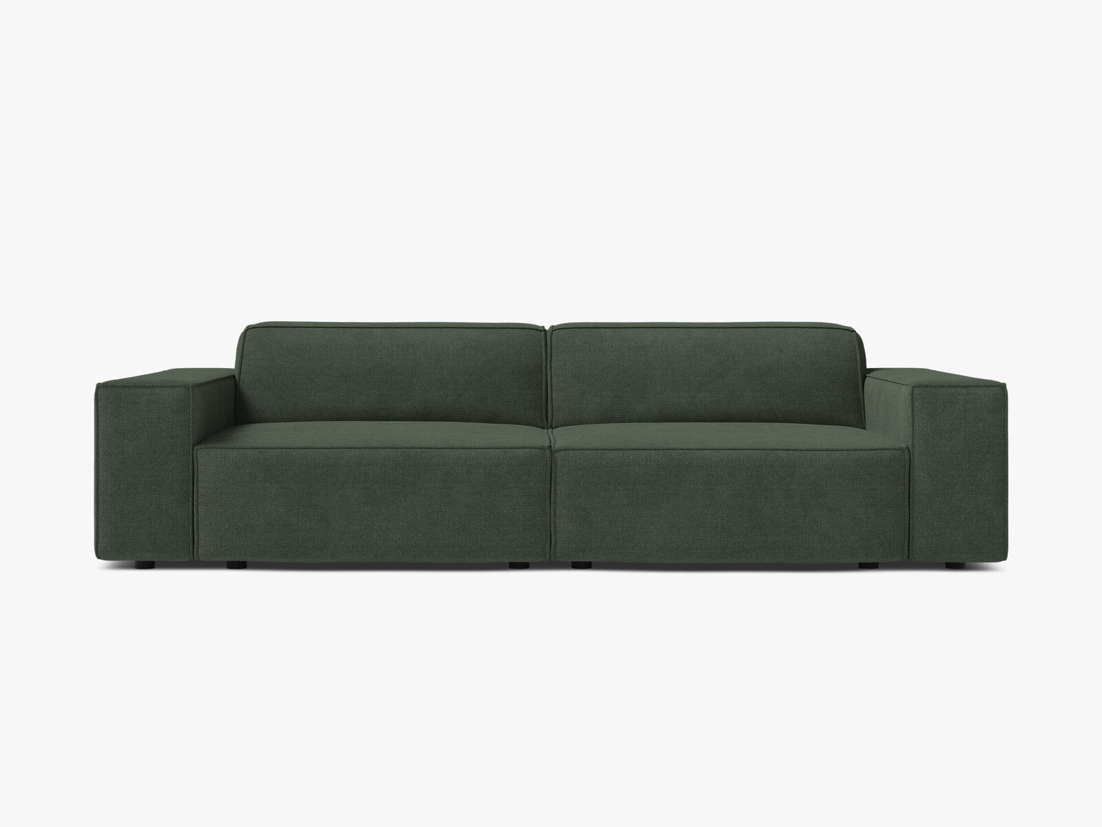 Micadoni 3-Sitzer Sofa Jodie Strukturierter Stoff Liberty Moßgrün