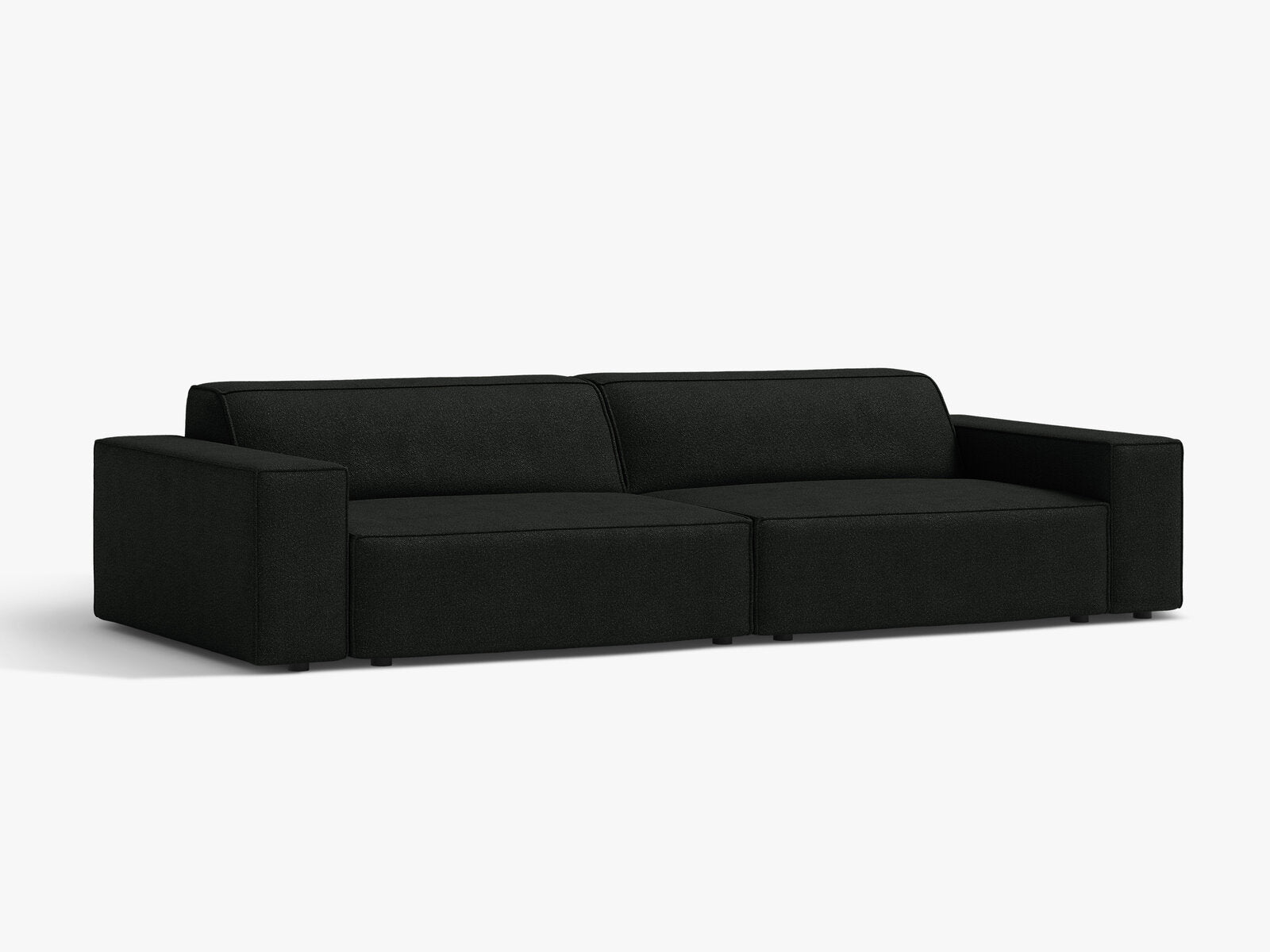 Micadoni Sofa Jodie 4-Sitzer Boucle Baloo Schwarz