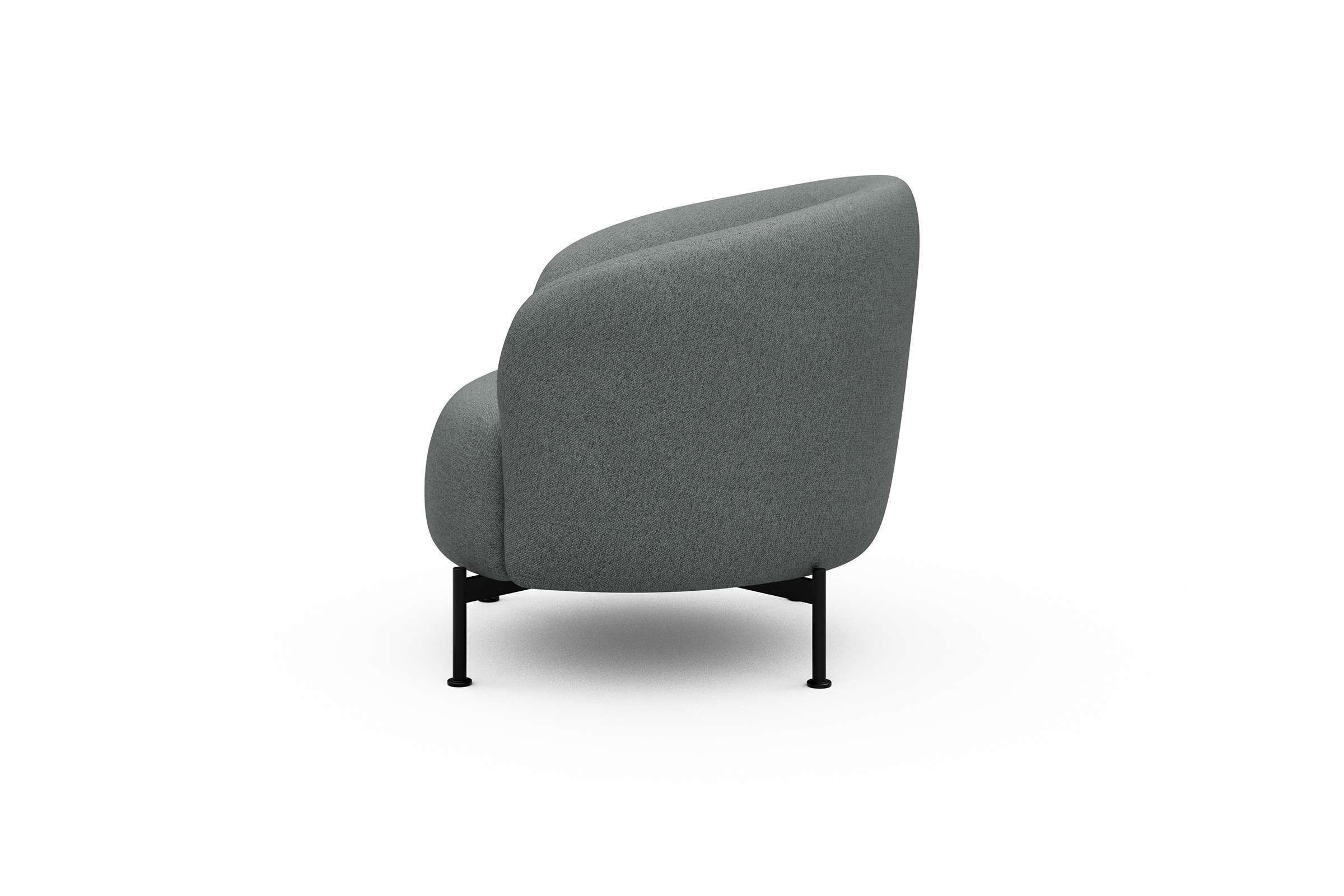 Sessel Ronda X-Metallgestell Schwarz Denari-Soft-Grey