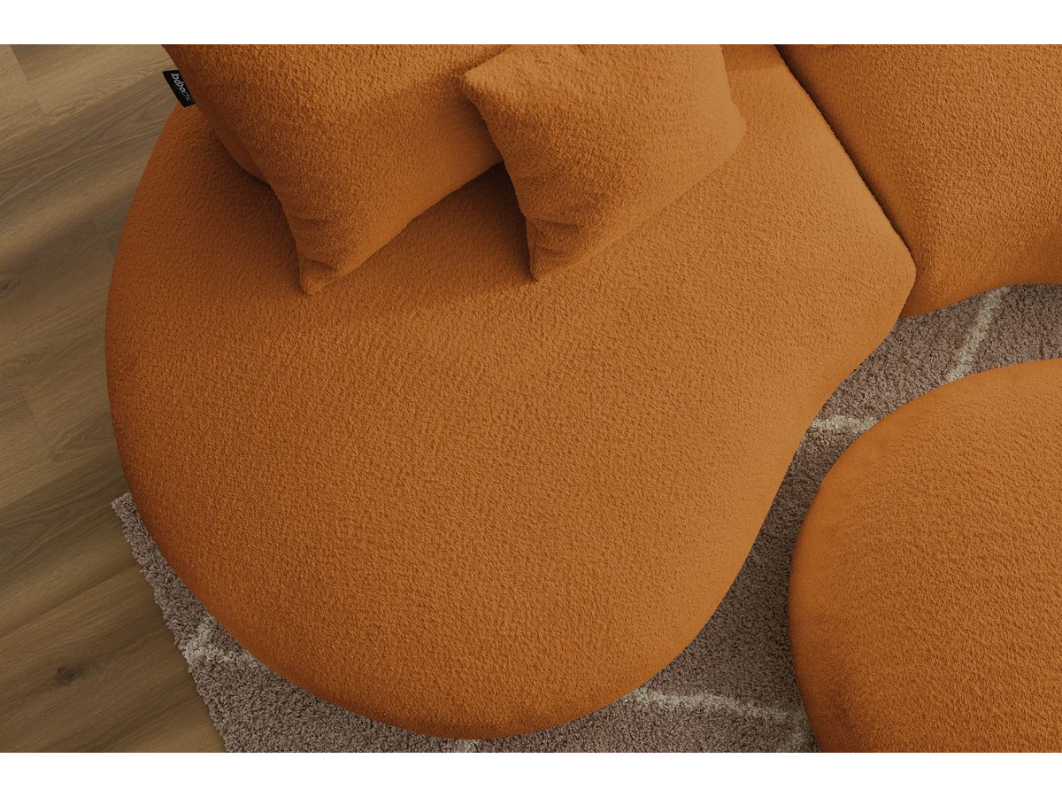 Bobochic Saint-germain Sofa 5-Sitzer mit Pouf Bouclé-Stoff Gelb