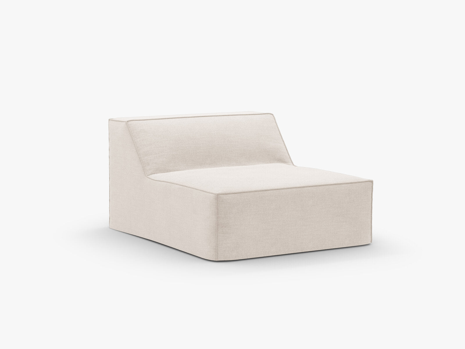 Micadoni Mittelmodul ohne Armlehnen Jodie 1-Sitzer Strukturierter Stoff Lins Beige