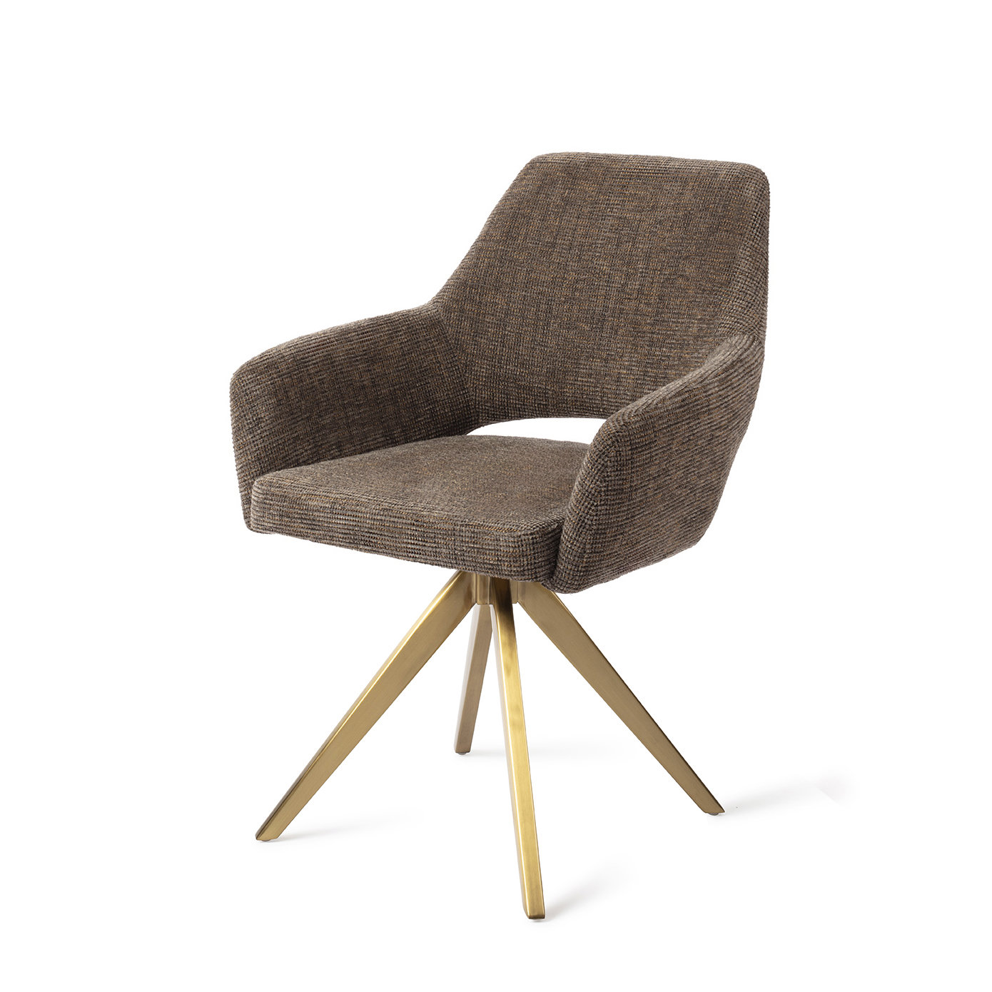 Jesper Home Esszimmerstuhl Yanai Checked Chestnut Turn Gold