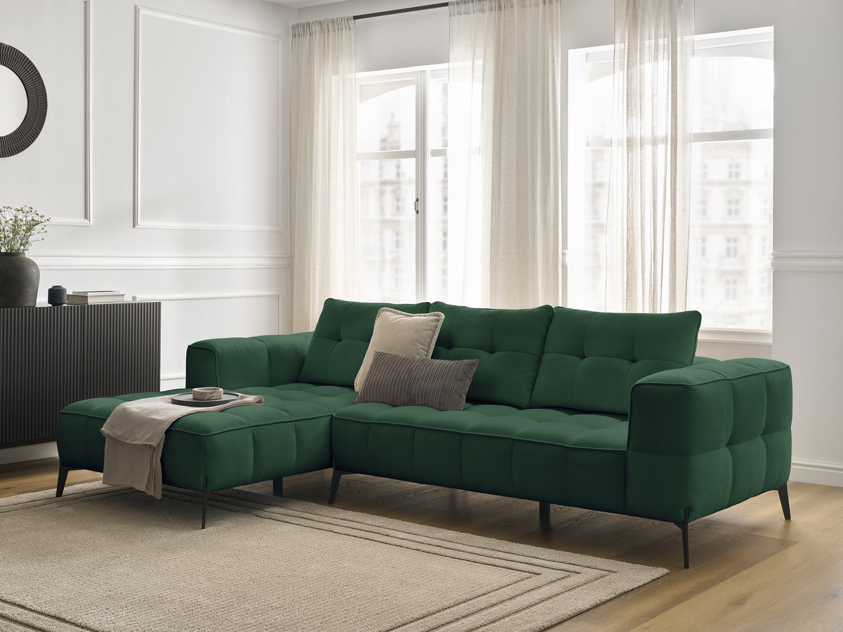 Bobochic Anis Ecksofa Strukturstoff Grün Ecke links