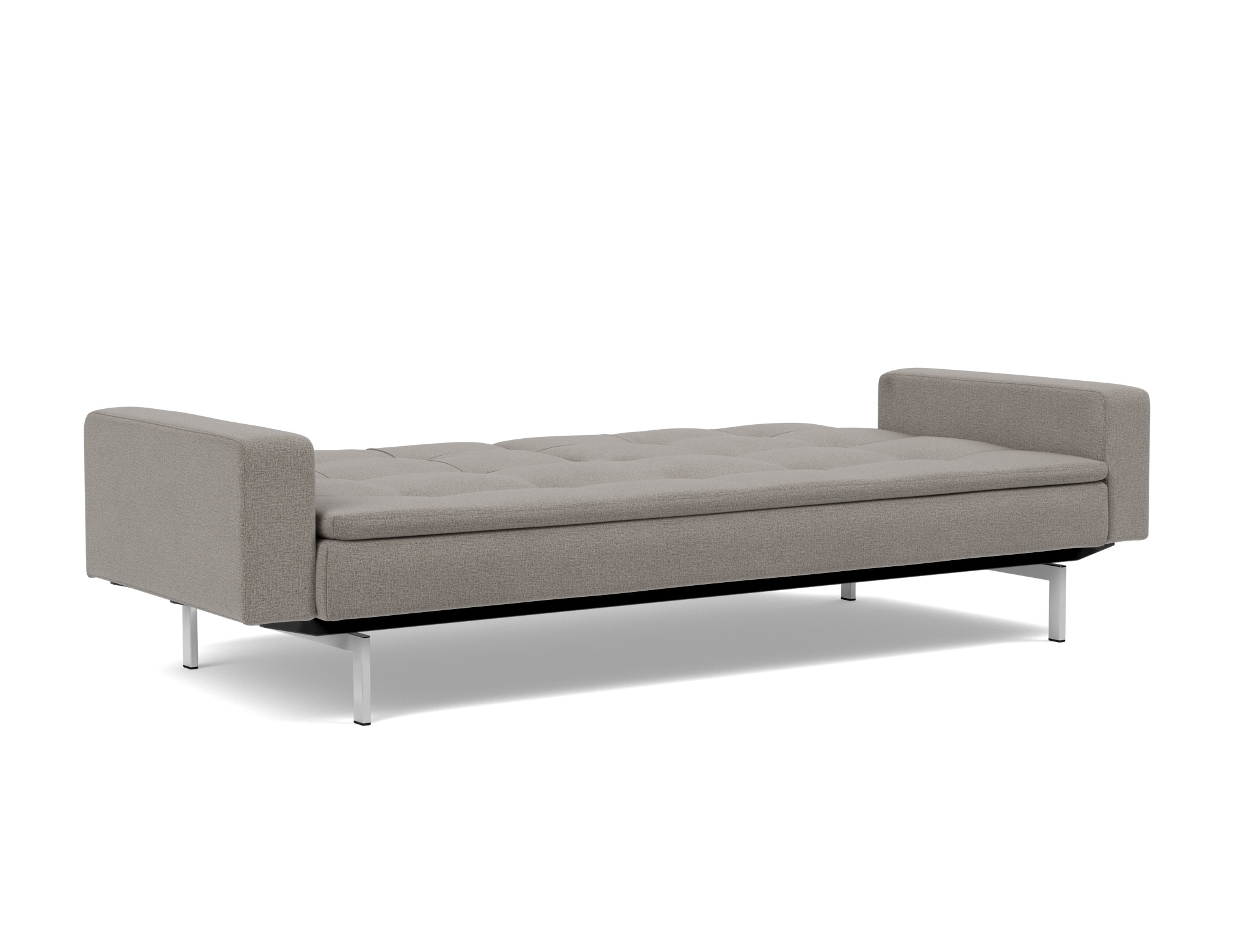 Schlafsofa Dublexo mit Armlehnen Flachgewebe Mixed Dance 521-Grey Beine Chrom