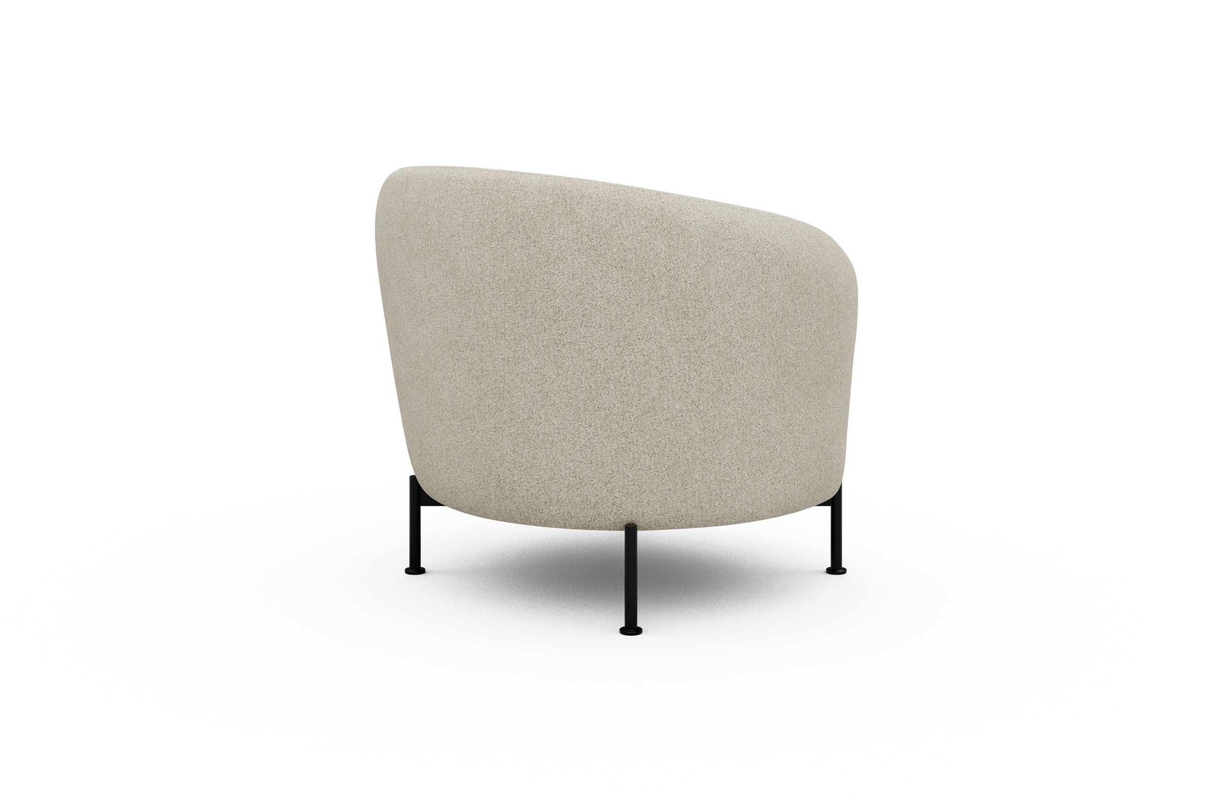 Sessel Ronda X-Metallgestell Schwarz Boucle-Off-White