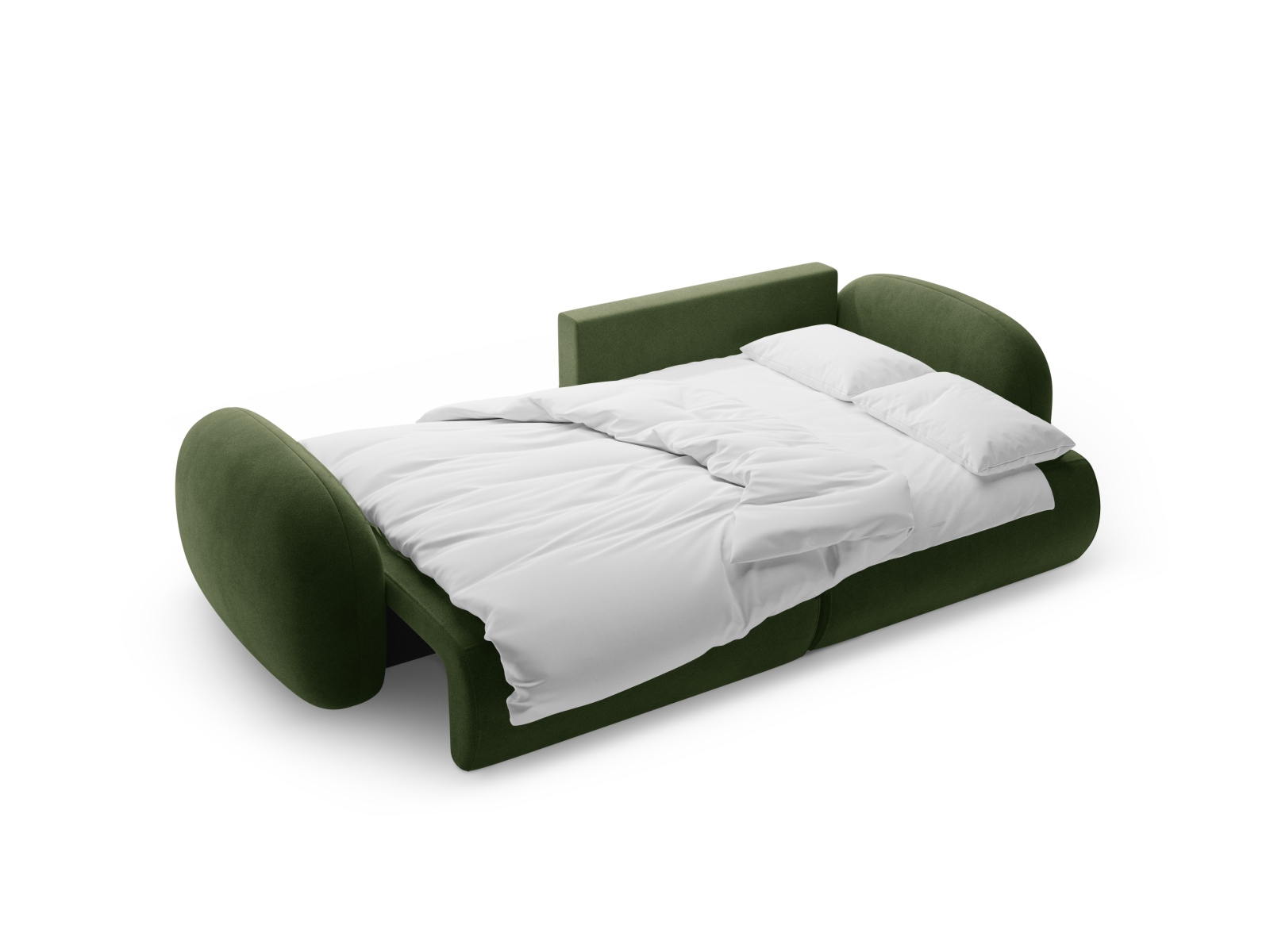 Cosmopolitan Design Wendbares Ecksofa Tonale 4-Sitzer mit Schlaffunktion und Bettkasten Samt Magic Velvet Dunkeloliv