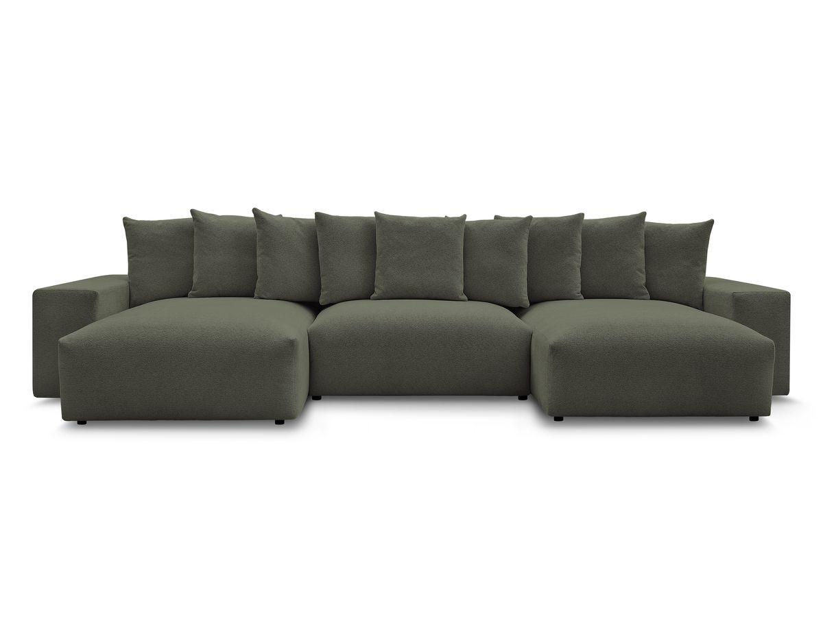 Bobochic Voltaire Wohnlandschaft 420 × 165 cm Melange-Stoff Grün