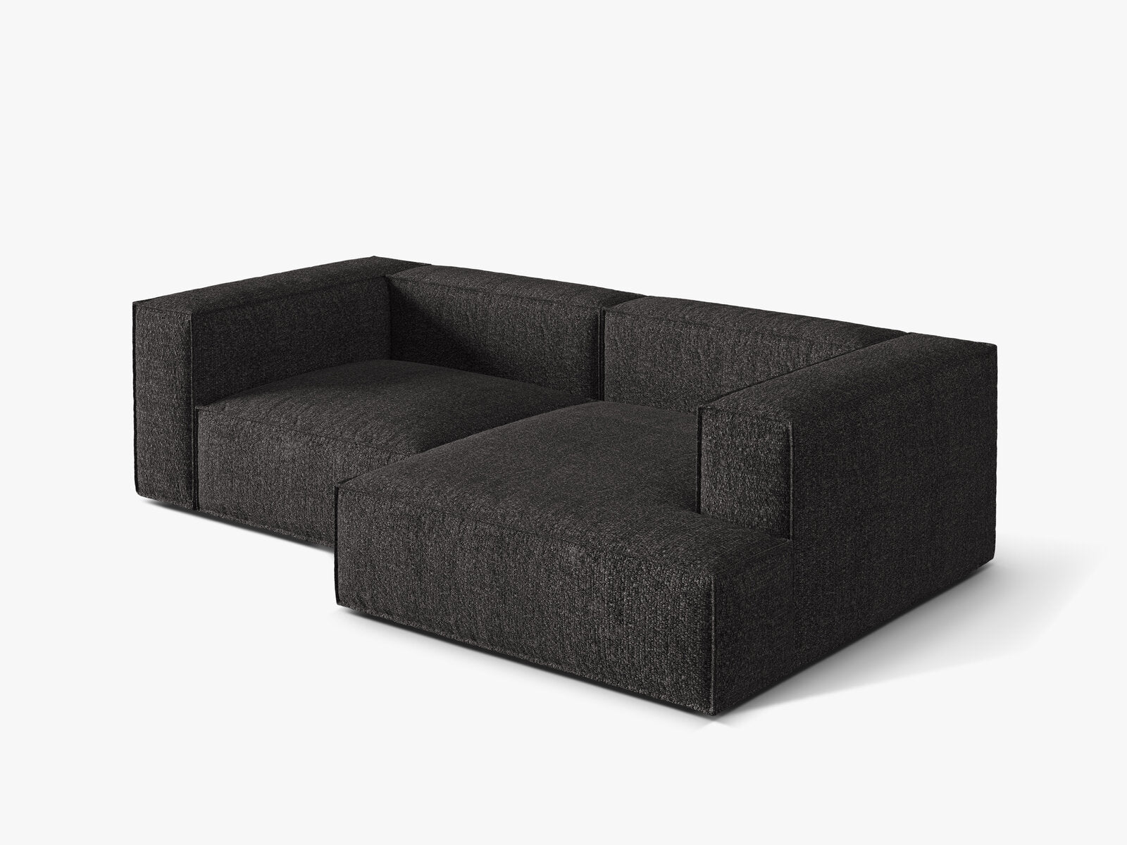 Micadoni Ecksofa Nuria 3-Sitzer Rechts Boucle Anthrazit