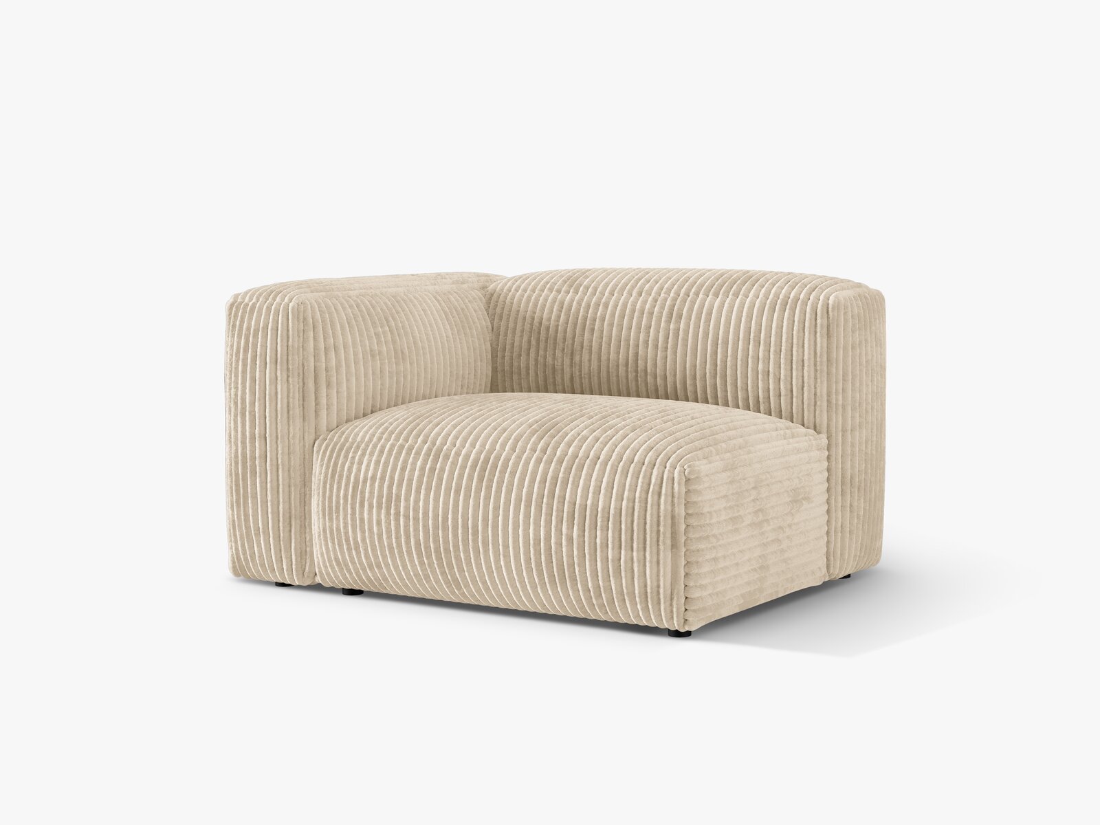 Micadoni Eckmodul Martina 1-Sitzer Links Kord Tilia Helles Beige