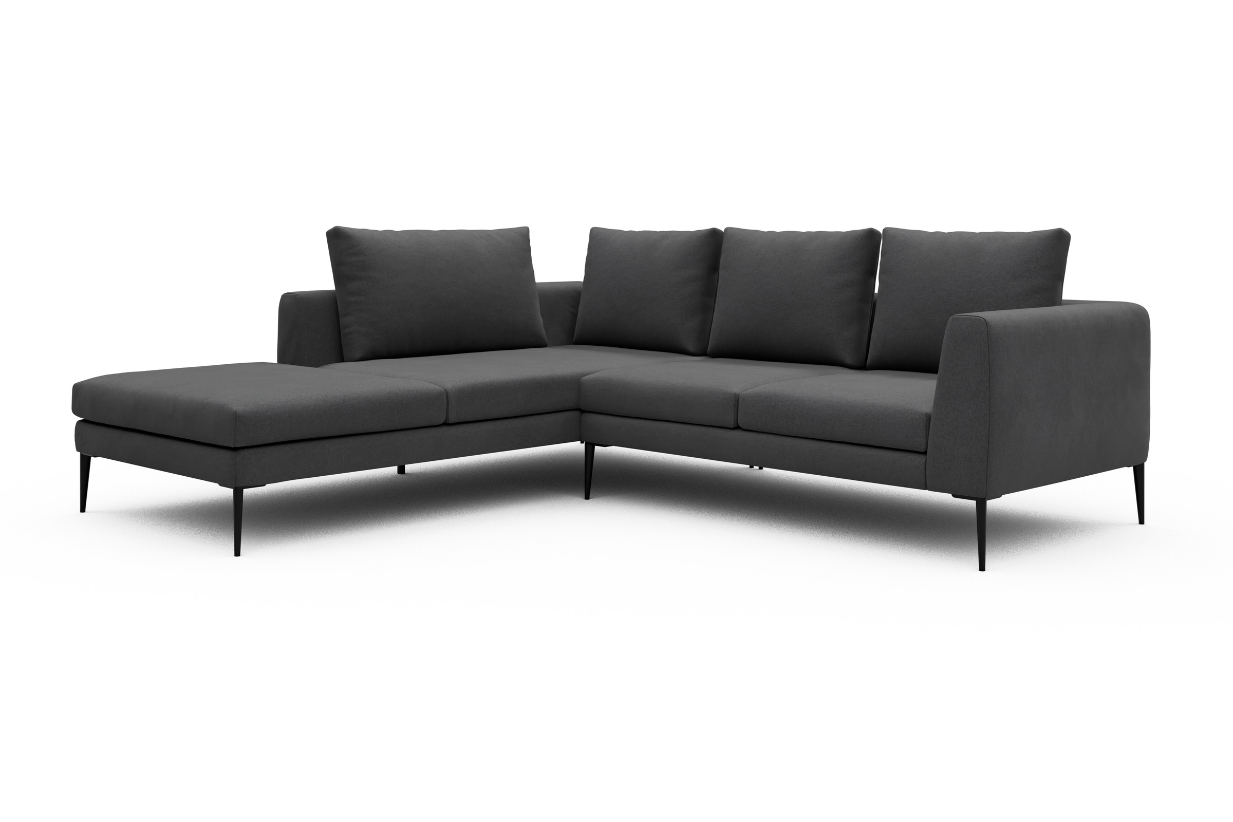 Ecksofa Paul Relax-Ecke links mit 2-Sitzer Satya-Zinc