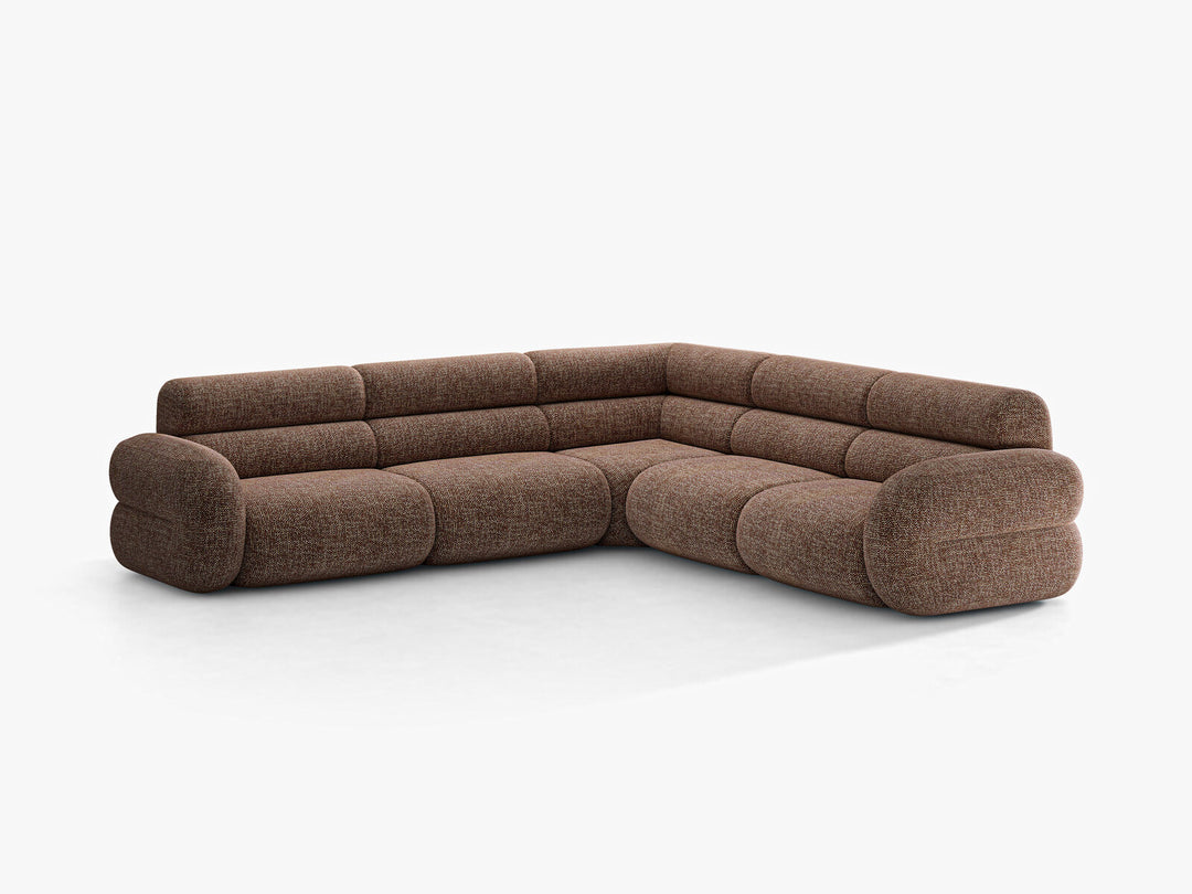 Micadoni Neo Modulares symmetrisches Ecksofa Chenille SILENCIO Braun