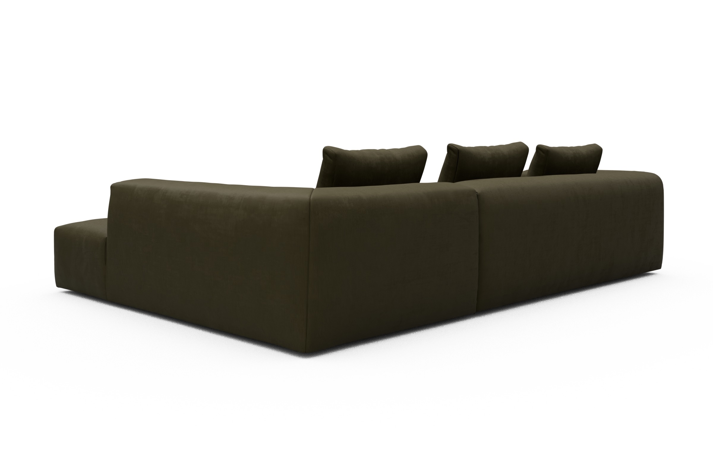Ecksofa Fred Relax-Ecke rechts mit 2,5-Sitzer Cordufine-Pine-Green