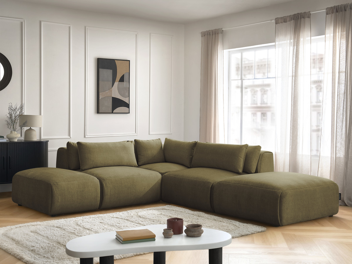 Bobochic Jana Ecksofa Samt Grün