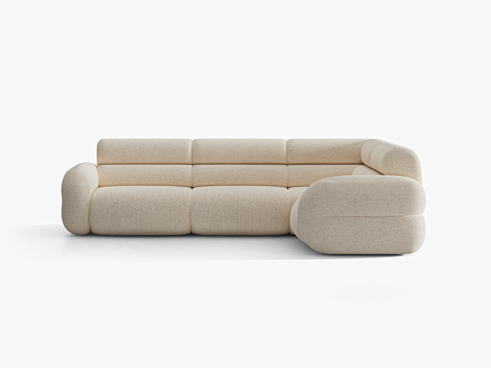 Micadoni Neo Ecksofa 5-Sitzer Links Chenille SILENCIO Helles Beige