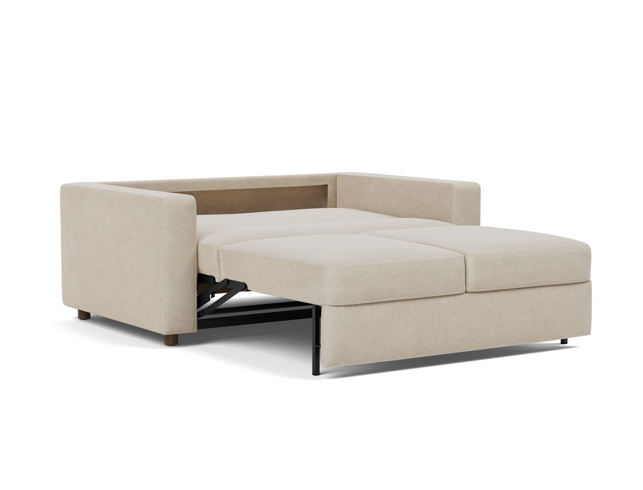Schlafsofa Neah mit Standard-Armlehnen 140 Flachgewebe Phobos 586-Latte