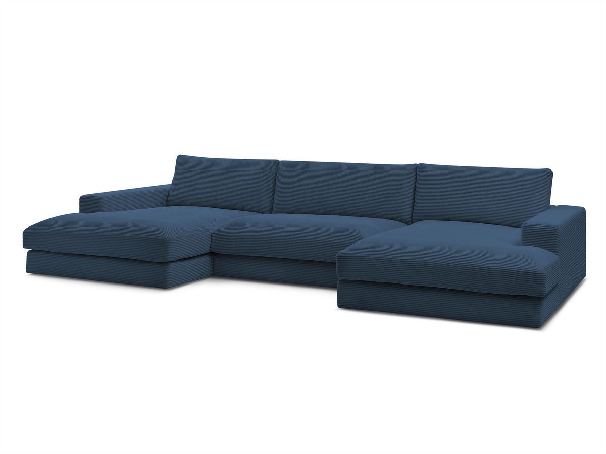 Bobochic Leonard Wohnlandschaft 349 × 159 cm Cordsamt Dunkelblau