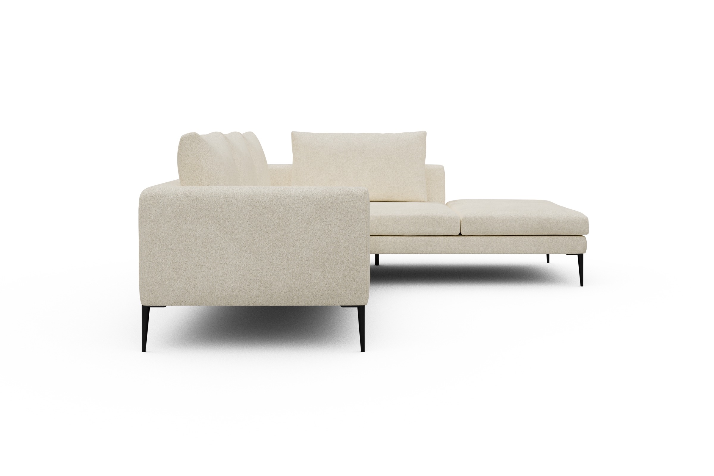 Ecksofa Paul Relax-Ecke rechts mit 2-Sitzer Boucle-Off-White