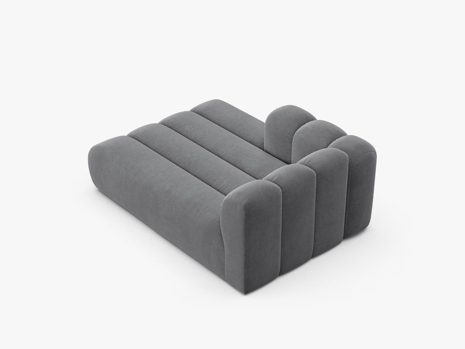 Micadoni Recamiere Lupine 2-Sitzer Links Samt Salvador Grau
