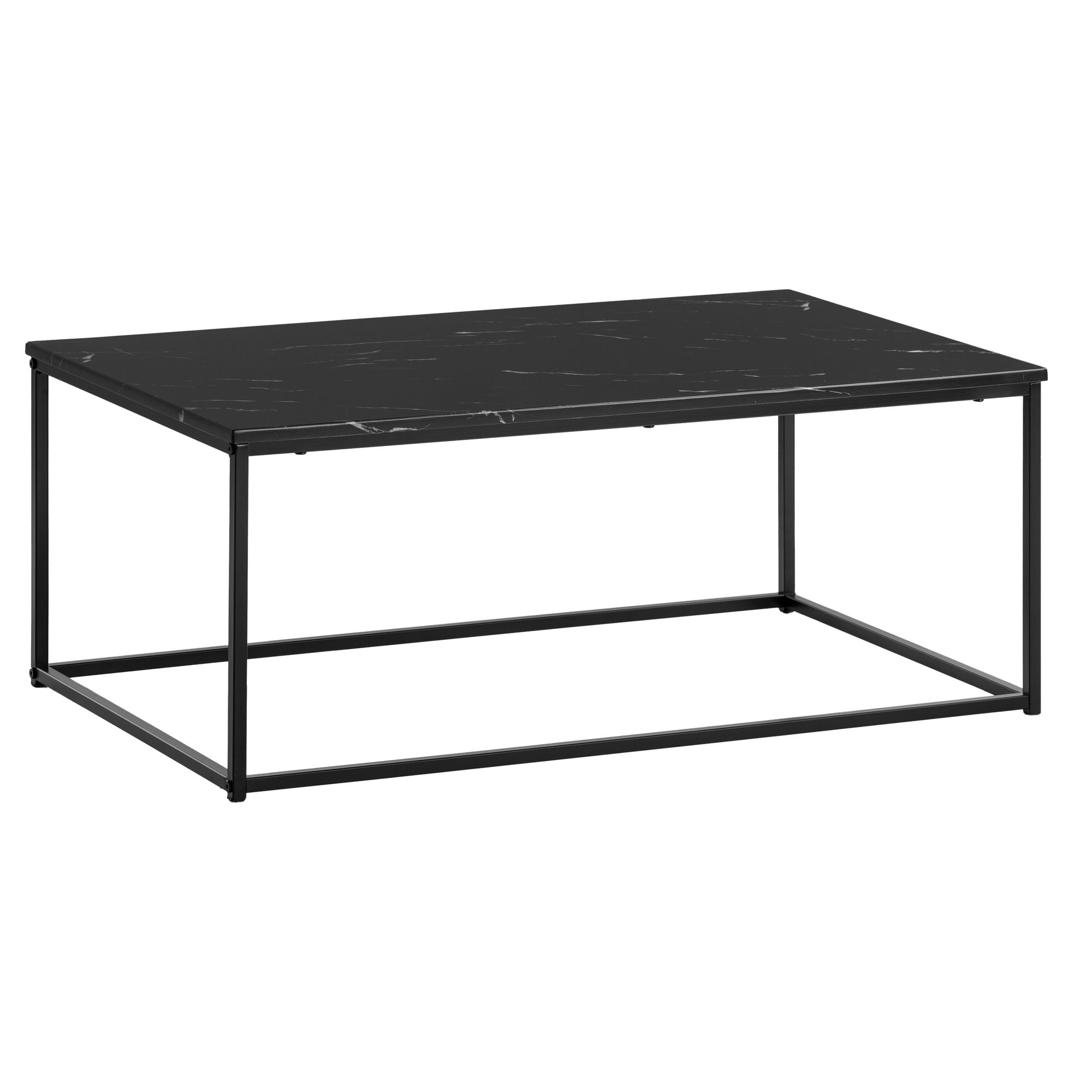 Couchtisch Gloppen Marmoroptik Schwarz 100 × 60 × 40 cm