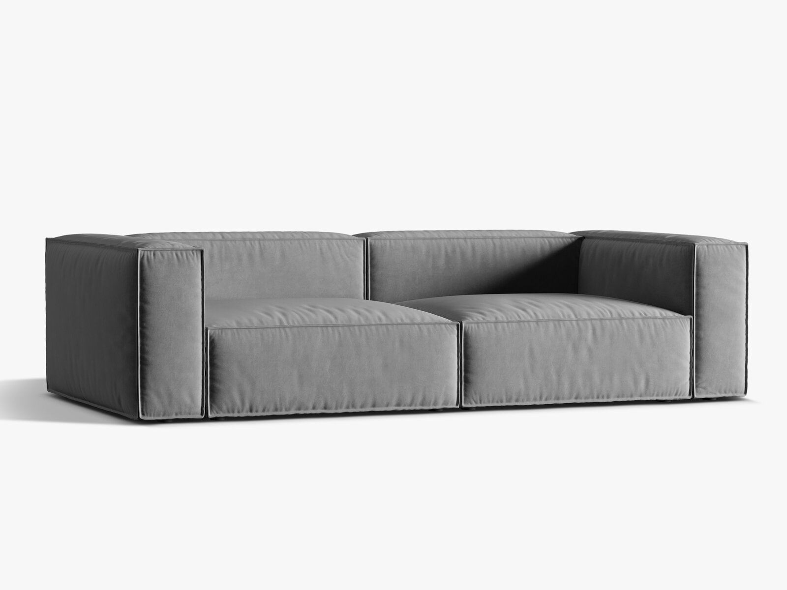 Micadoni Sofa Nuria 5-Sitzer Samt Grau
