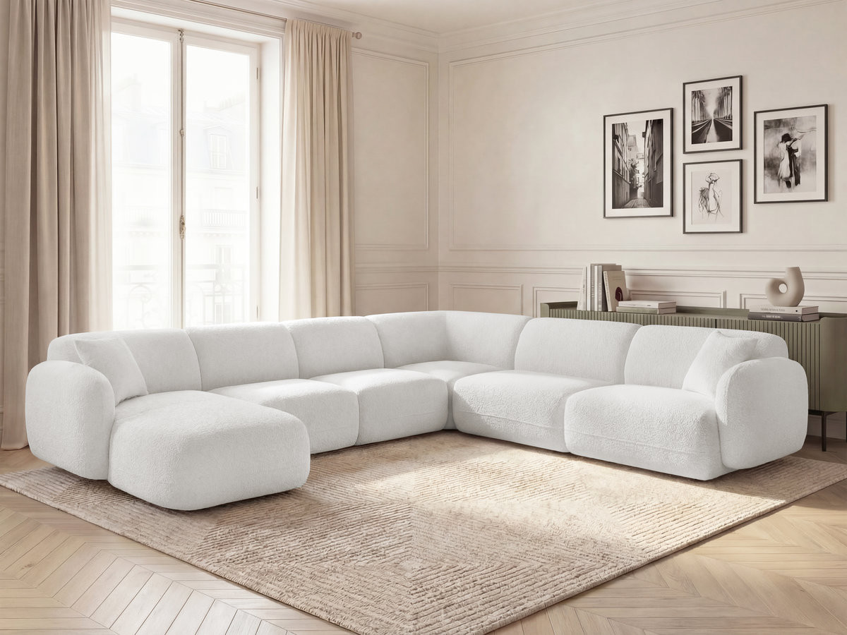 Bobochic Anda Wohnlandschaft Chenille Weiß Ecke rechts
