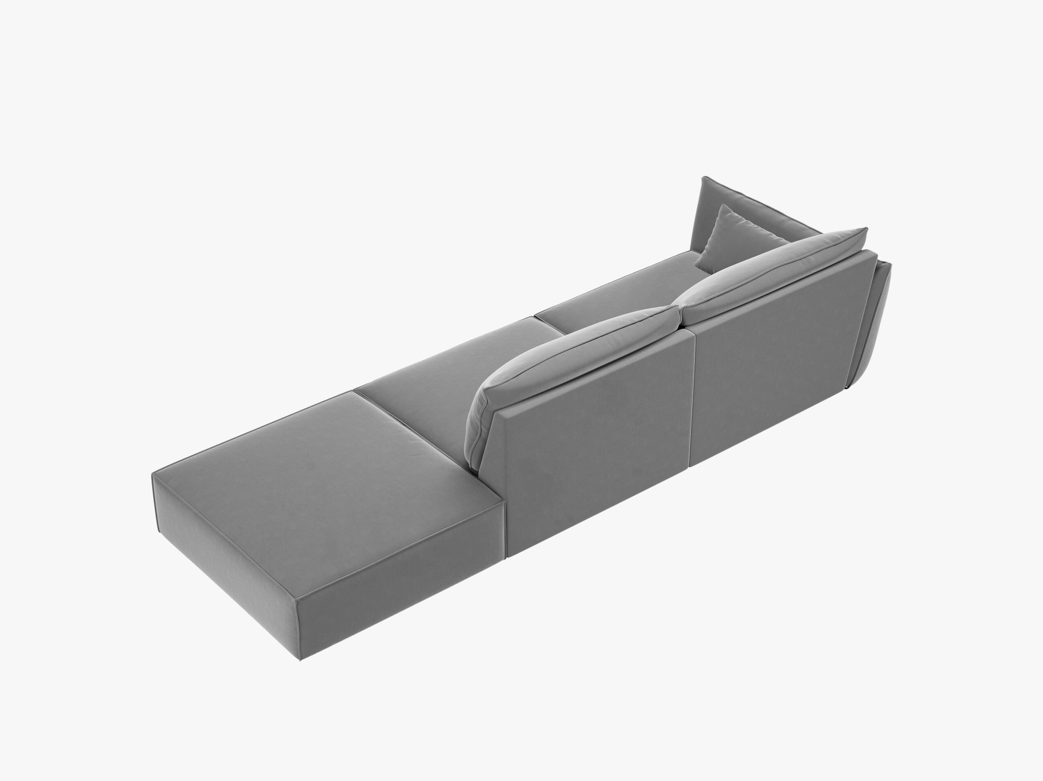 Micadoni Sofa Kaelle 4-Sitzer Rechts Samt Bluvel Grau