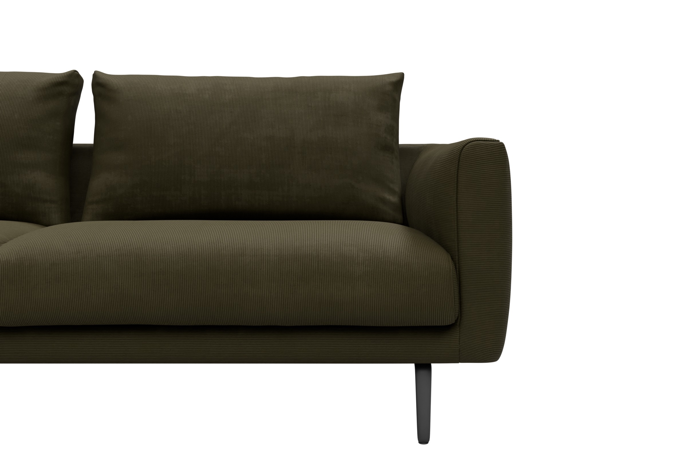 Ecksofa Karl Chaiselongue links mit 2,5-Sitzer Cordufine-Pine-Green