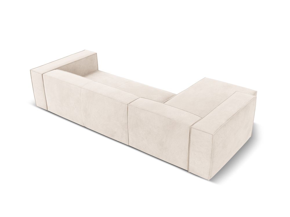 Cosmopolitan Design Ecksofa Turin 5-Sitzer Strukturierter Stoff Rosario Helles Beige Links
