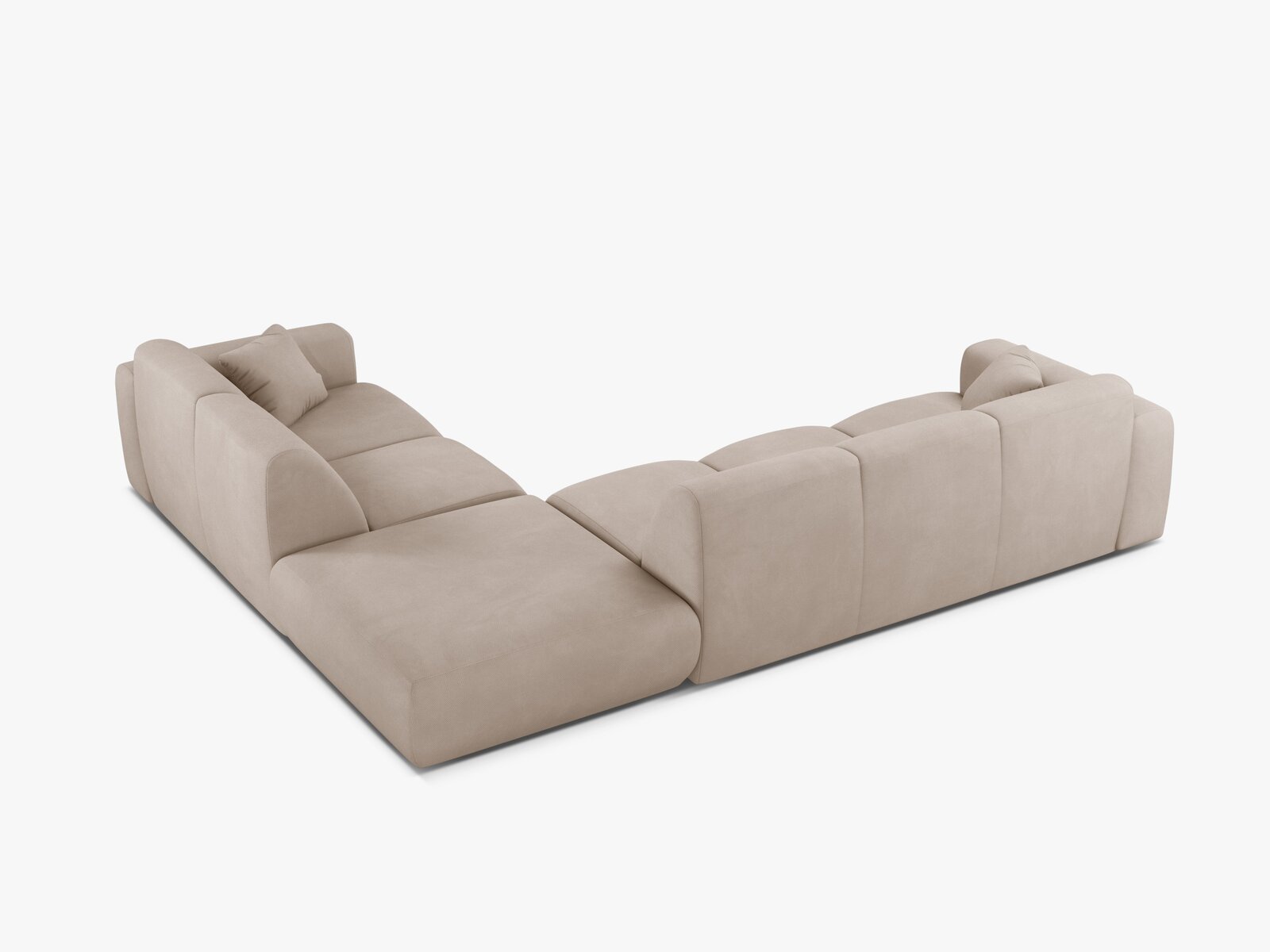 Micadoni Ecksofa Molino 6-Sitzer Rechts Strukturierter Stoff Rebel Beige