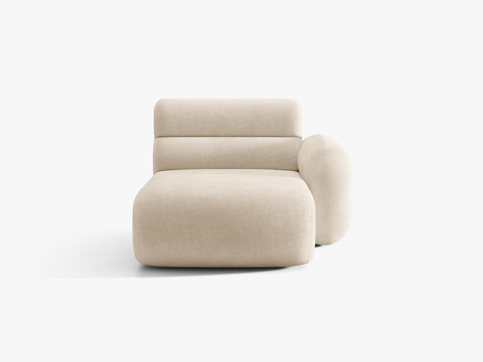 Micadoni Neo Chaiselongue Rechts Chenille Golden Helles Beige
