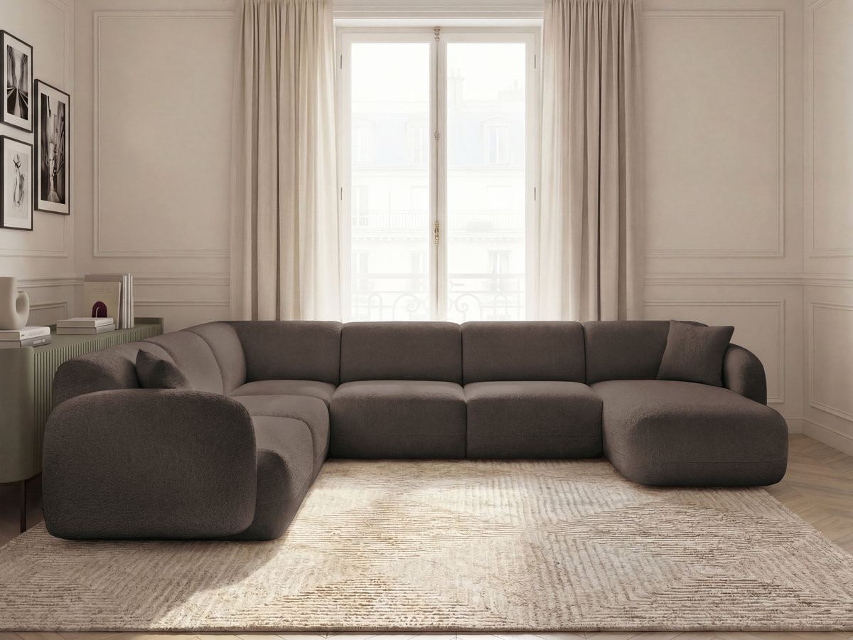 Bobochic Anda Wohnlandschaft Chenille Braun Ecke links
