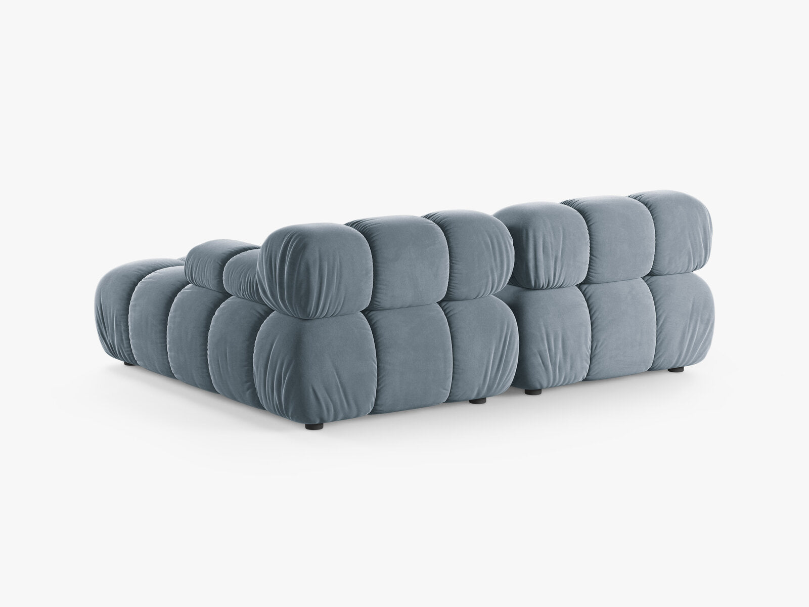 Micadoni Modulares Ecksofa Bellis 3-Sitzer Rechts Samt Bluvel Hellblau