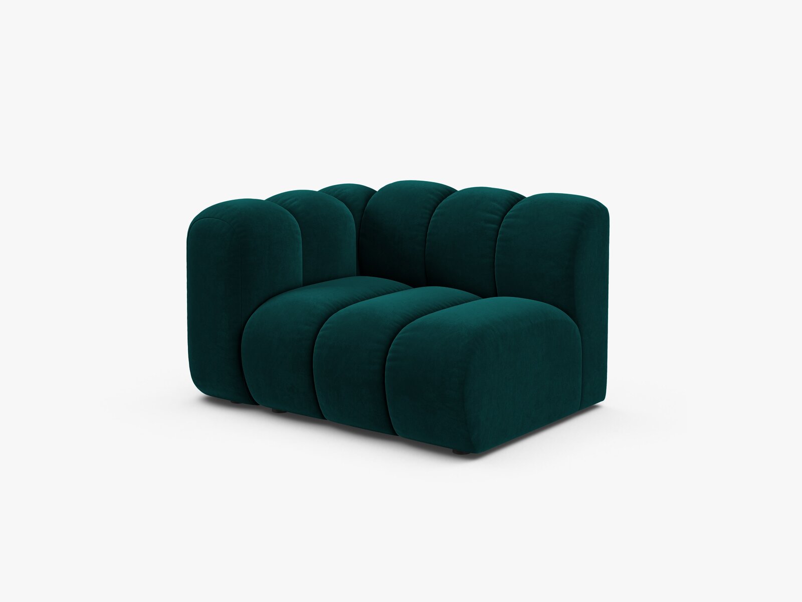 Micadoni Modul Lupine 1-Sitzer Links Samt Venus Dunkel Petrol