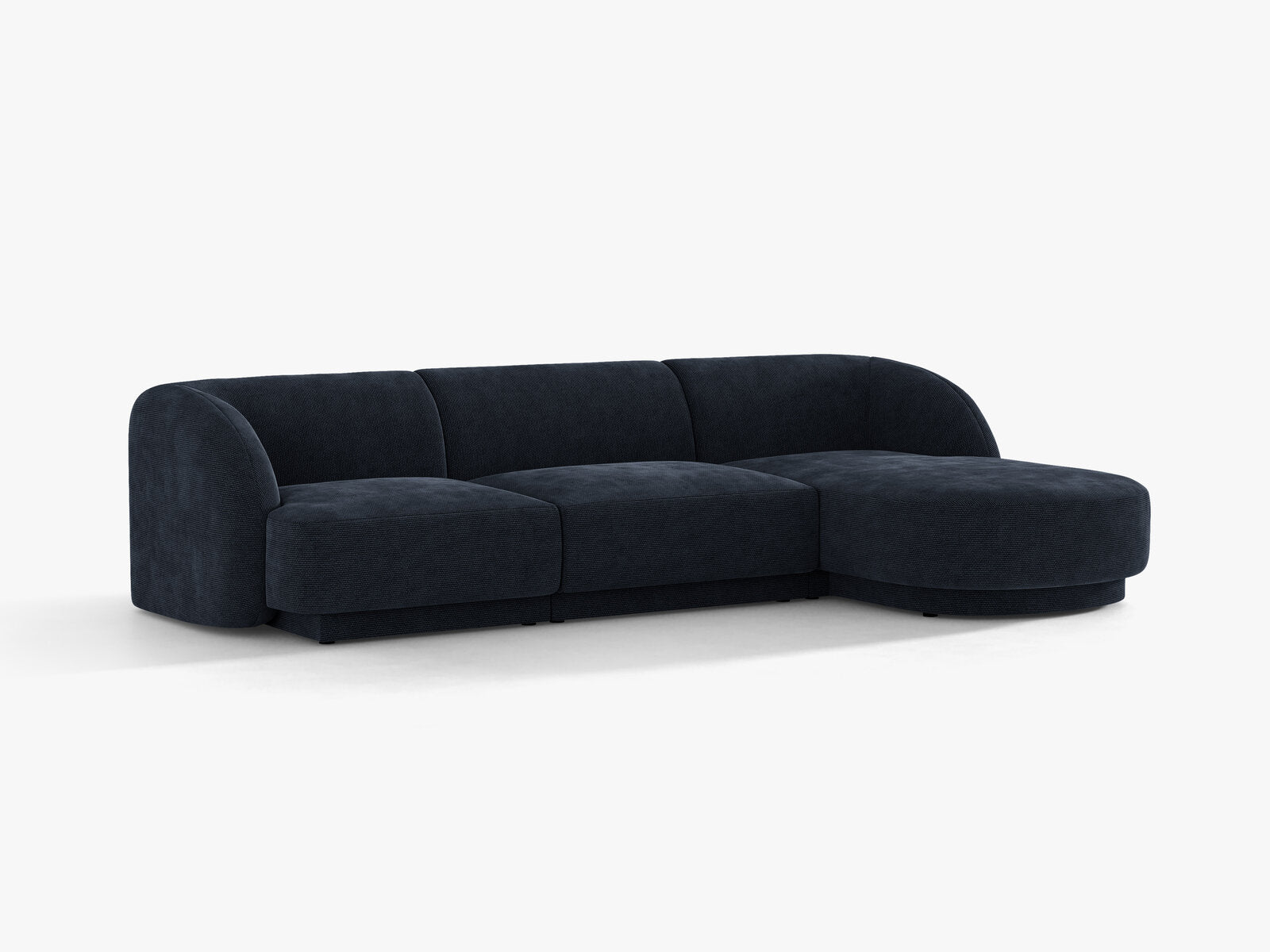 Micadoni Ecksofa Miley 4-Sitzer Chenille Eden Marineblau Rechts