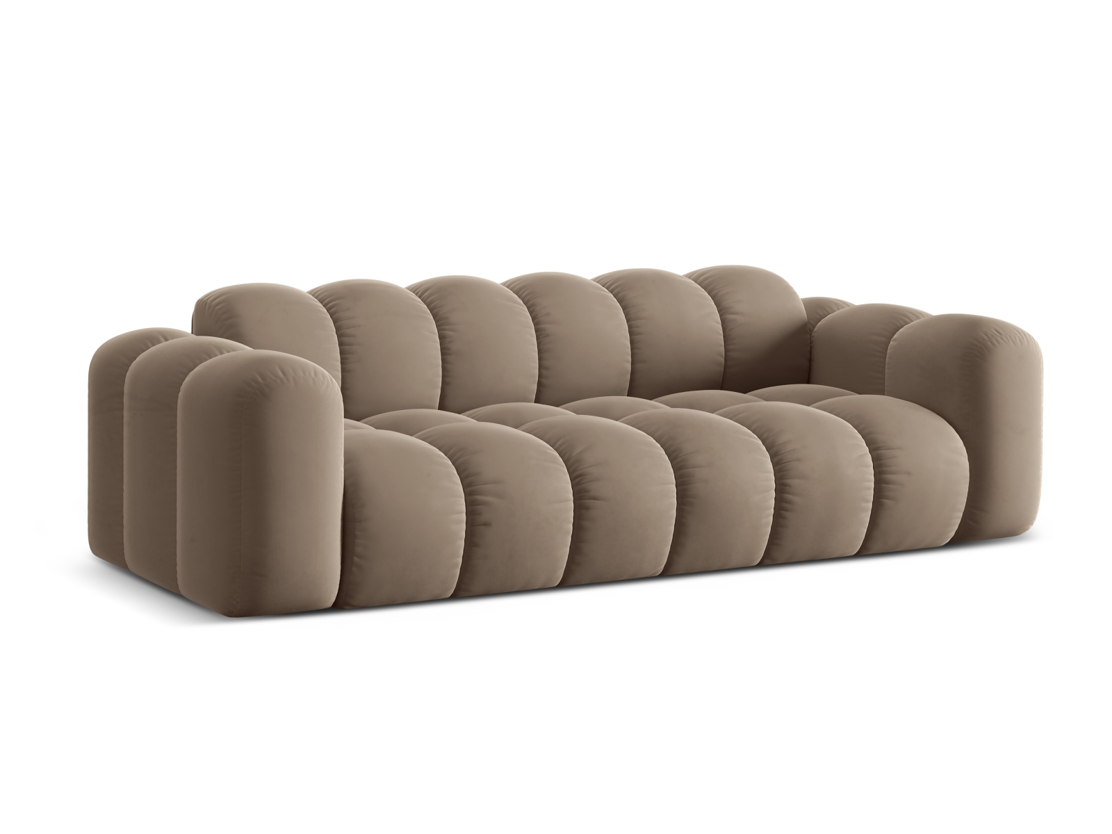 Cosmopolitan Design Sofa Treno 4-Sitzer Samt Bluvel Cappuccino