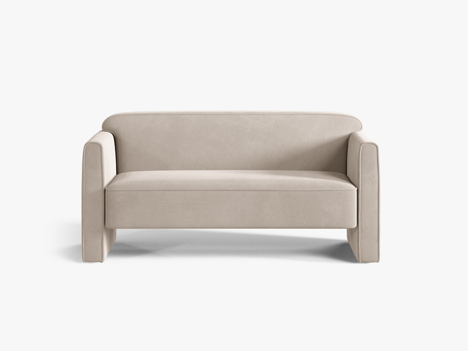 Micadoni Sofa Abby 2-Sitzer Samt Salvador Beige