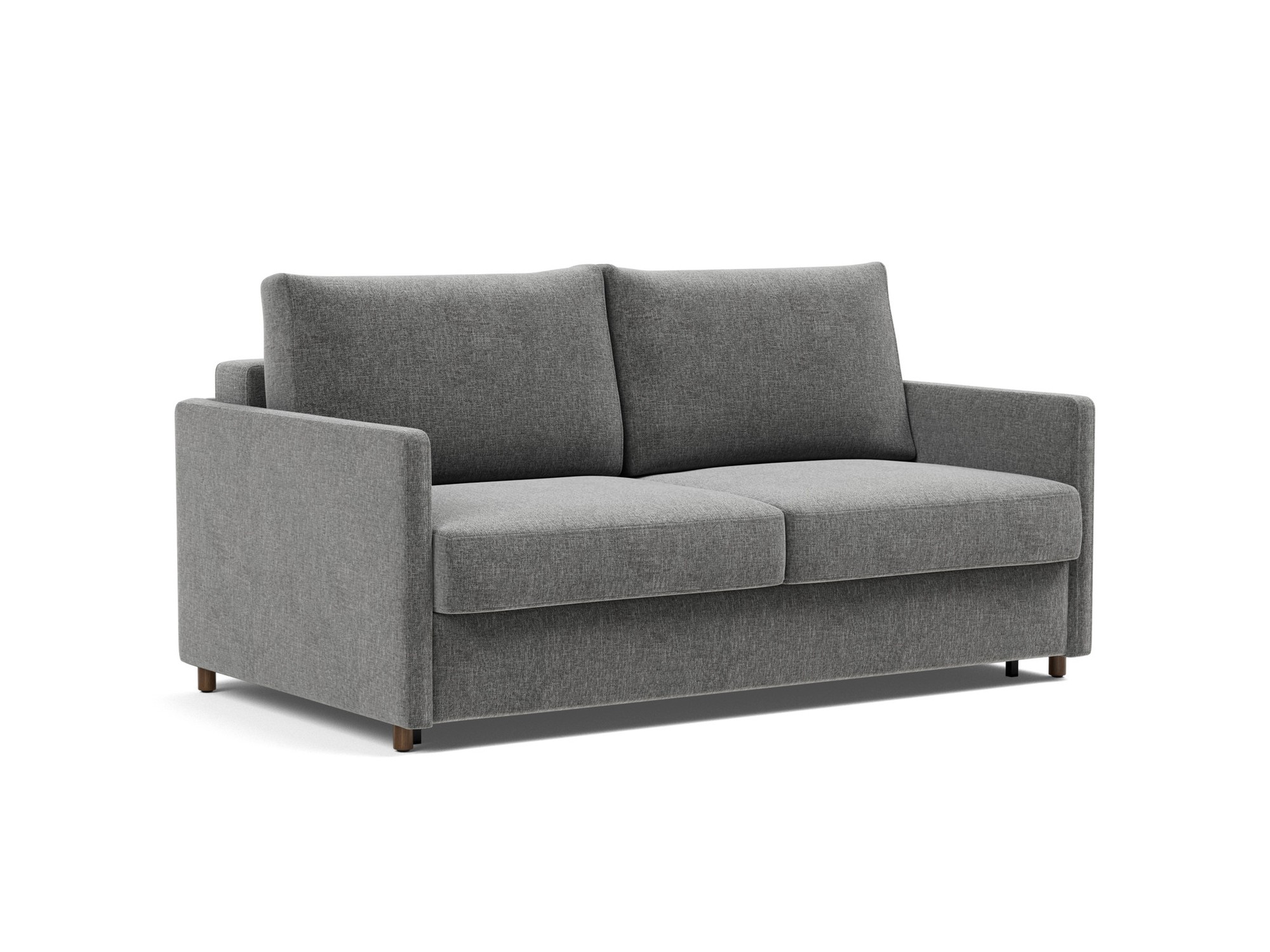 Schlafsofa Neah mit Slim-Armlehnen 160 Strukturierter Stoff Twist 563-Charcoal