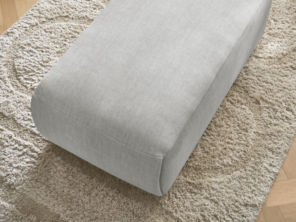 Bobochic Jana Pouf 63 × 114 cm Samt Hellgrau