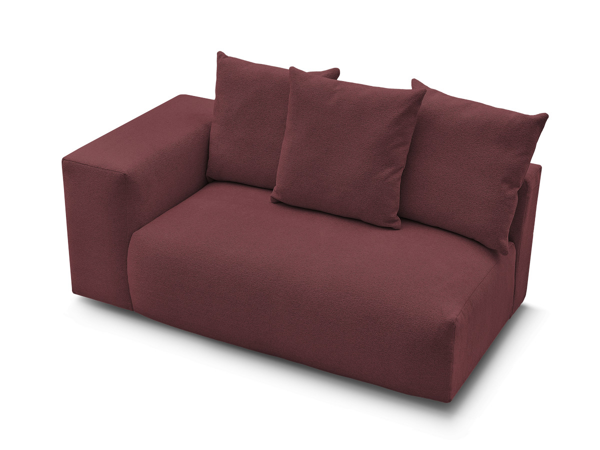 Bobochic Voltaire Sofamodul 2-Sitzer 178 × 100 cm Melange-Stoff Rot Ecke links