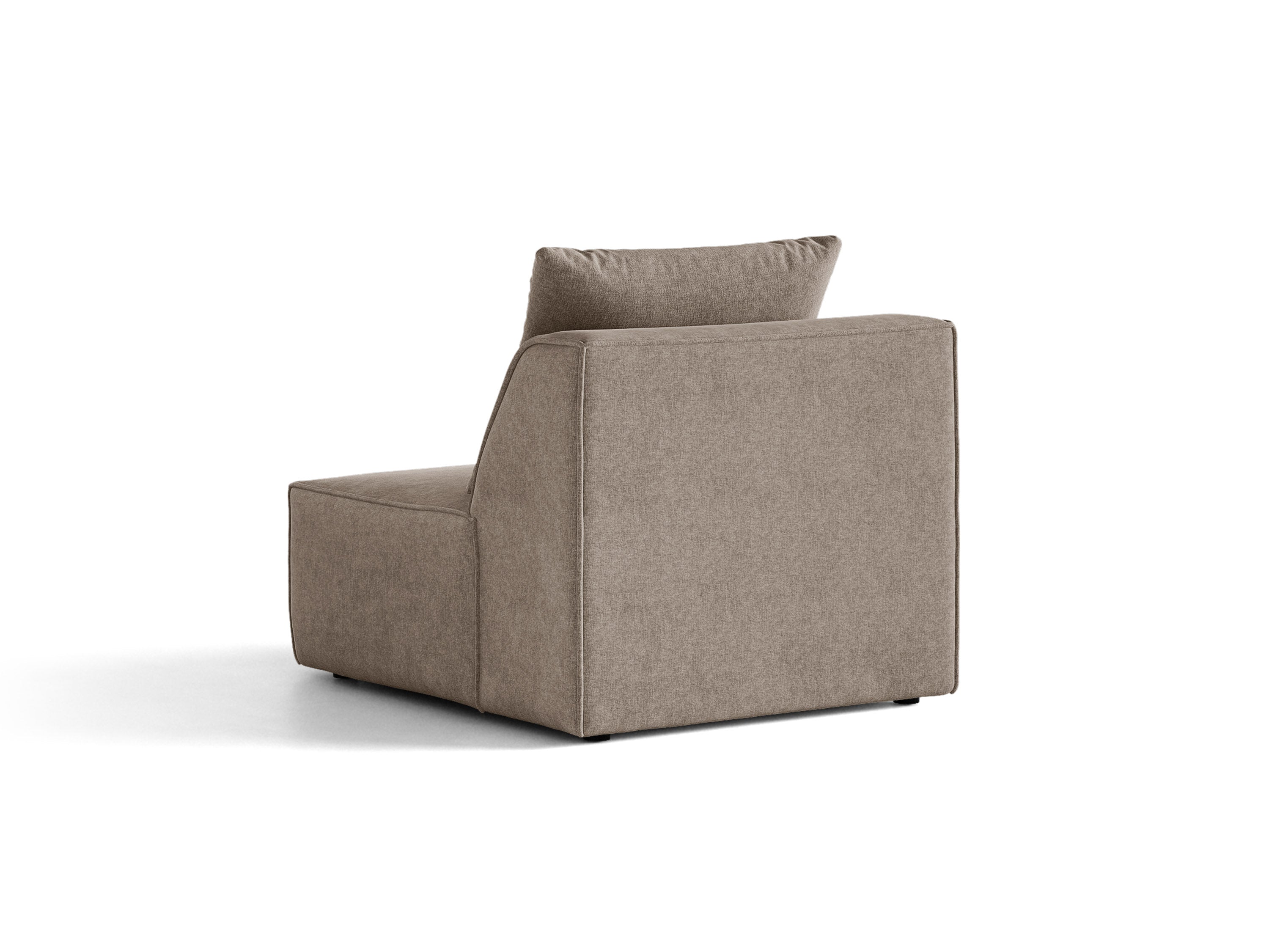 Micadoni Sessel ohne Armlehnen Jodie 1-Sitzer Strukturierter Stoff Liberty Cappuccino