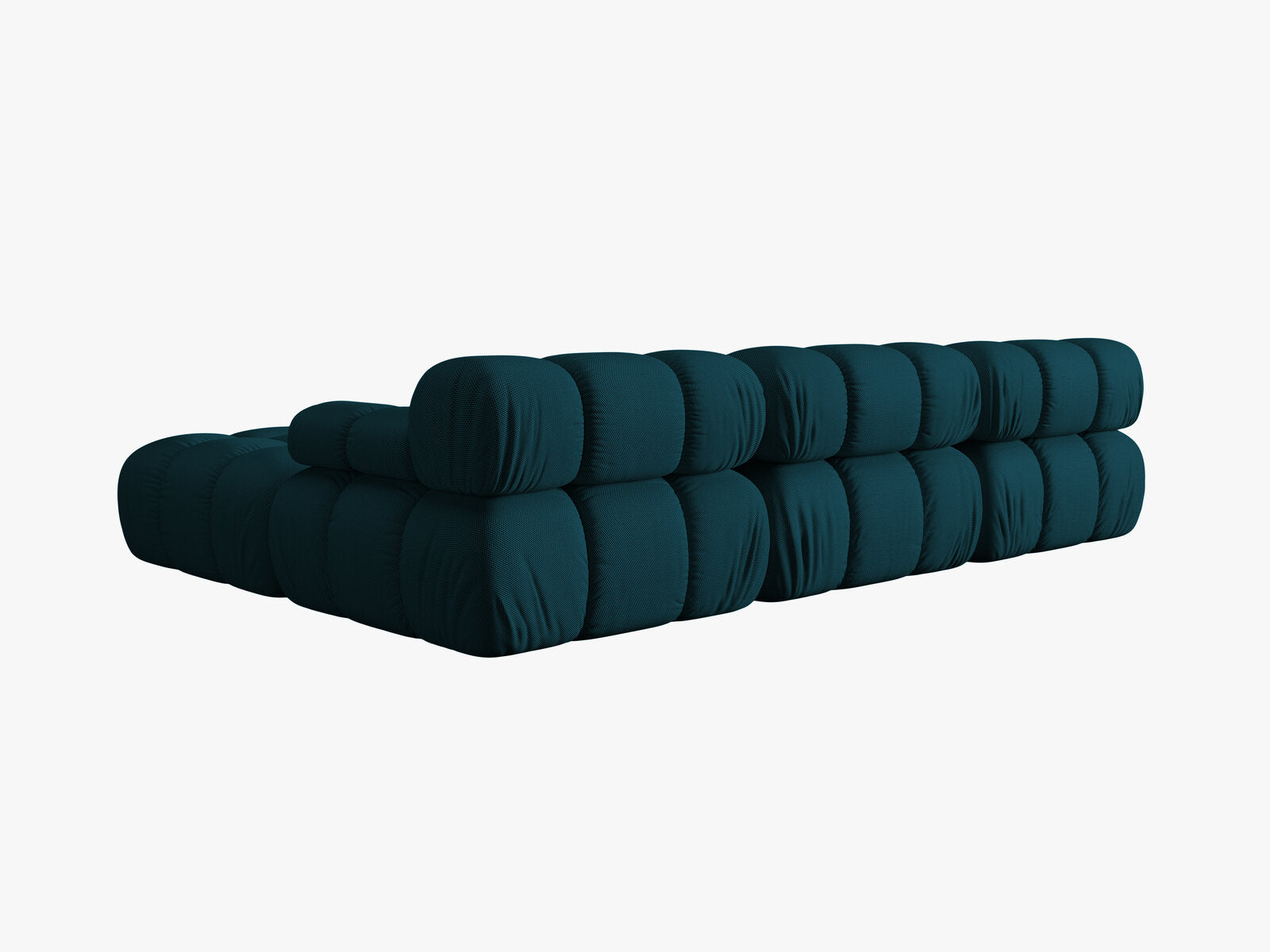 Micadoni Modulares Sofa Bellis 4-Sitzer mit flachem Modul 3D-Stoff Sonic Marineblau