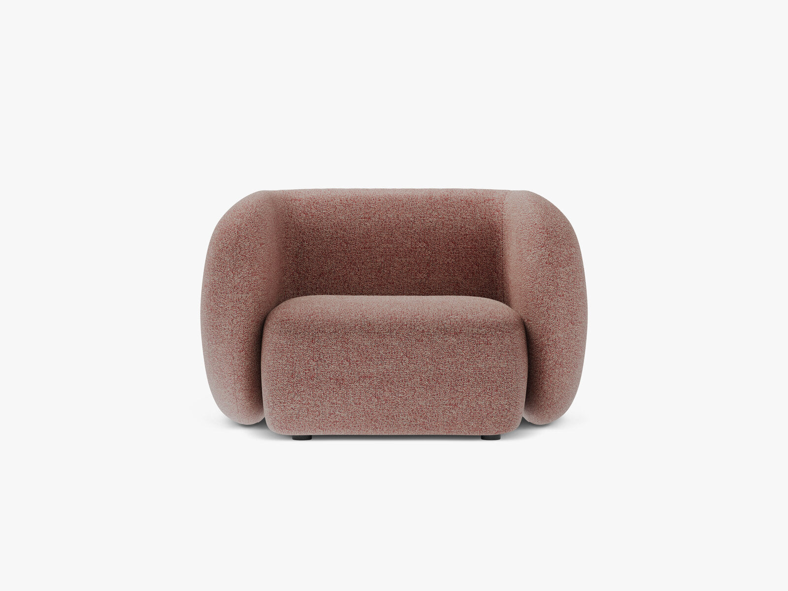 Micadoni Sessel Kate 1-Sitzer Strukturierter Stoff Puente Rosa Melange
