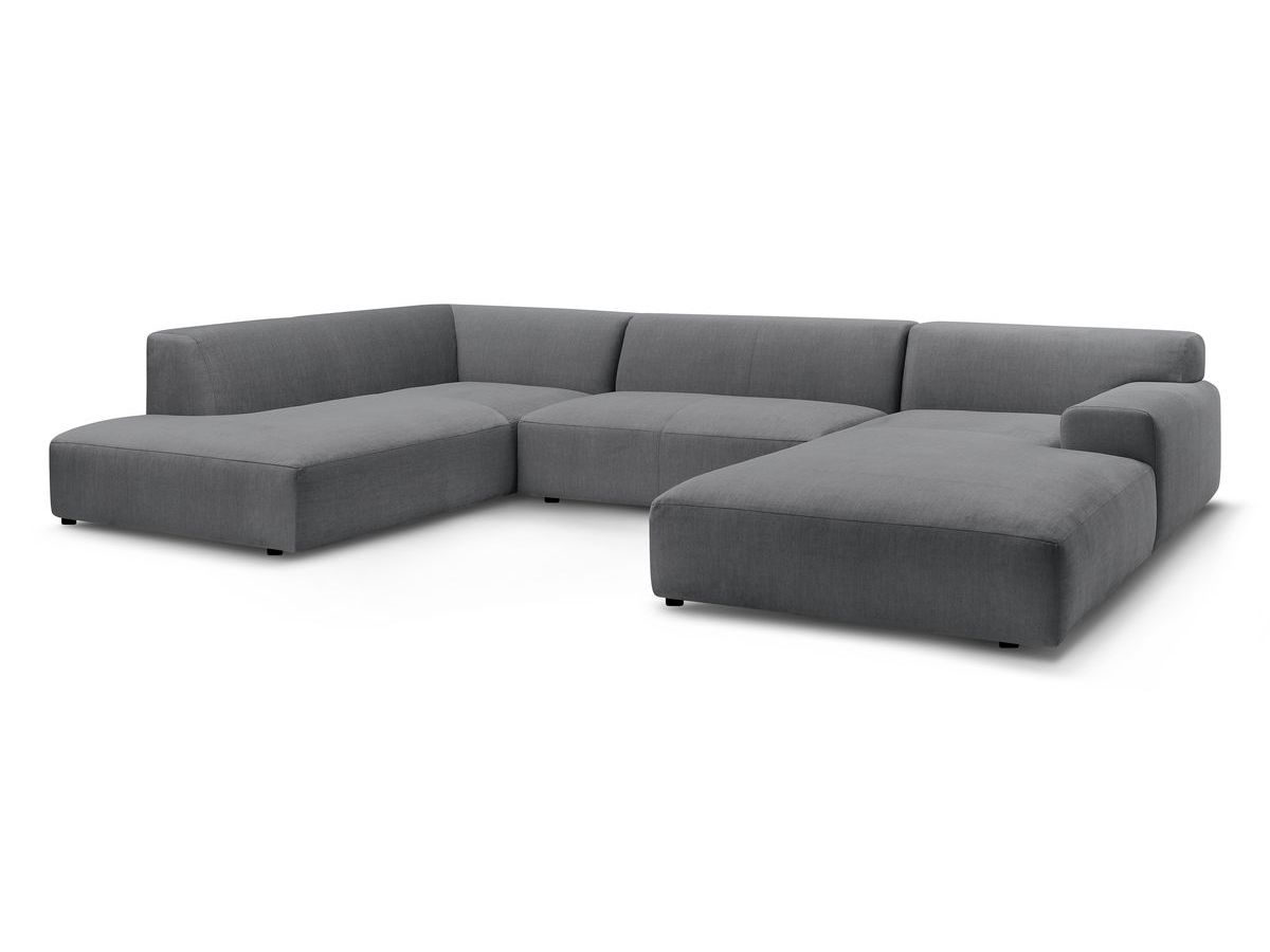 Bobochic Lavena Wohnlandschaft 359 × 220 cm Samt Dunkelgrau Ecke rechts