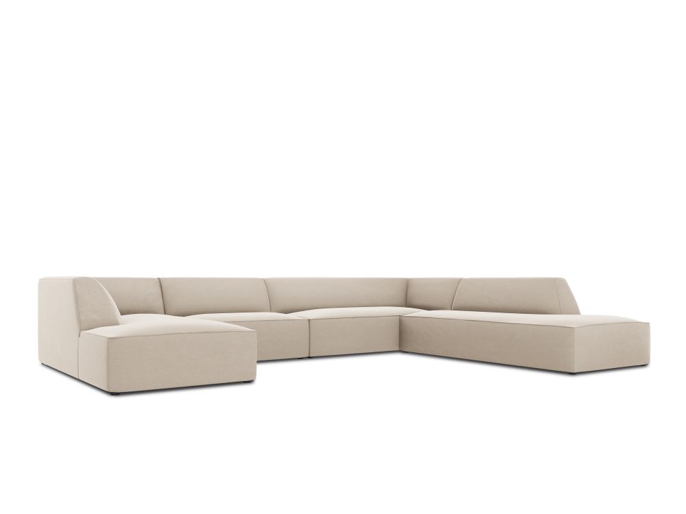Cosmopolitan Design Panoramasofa Siena 7-Sitzer Samt Salvador Beige Rechts