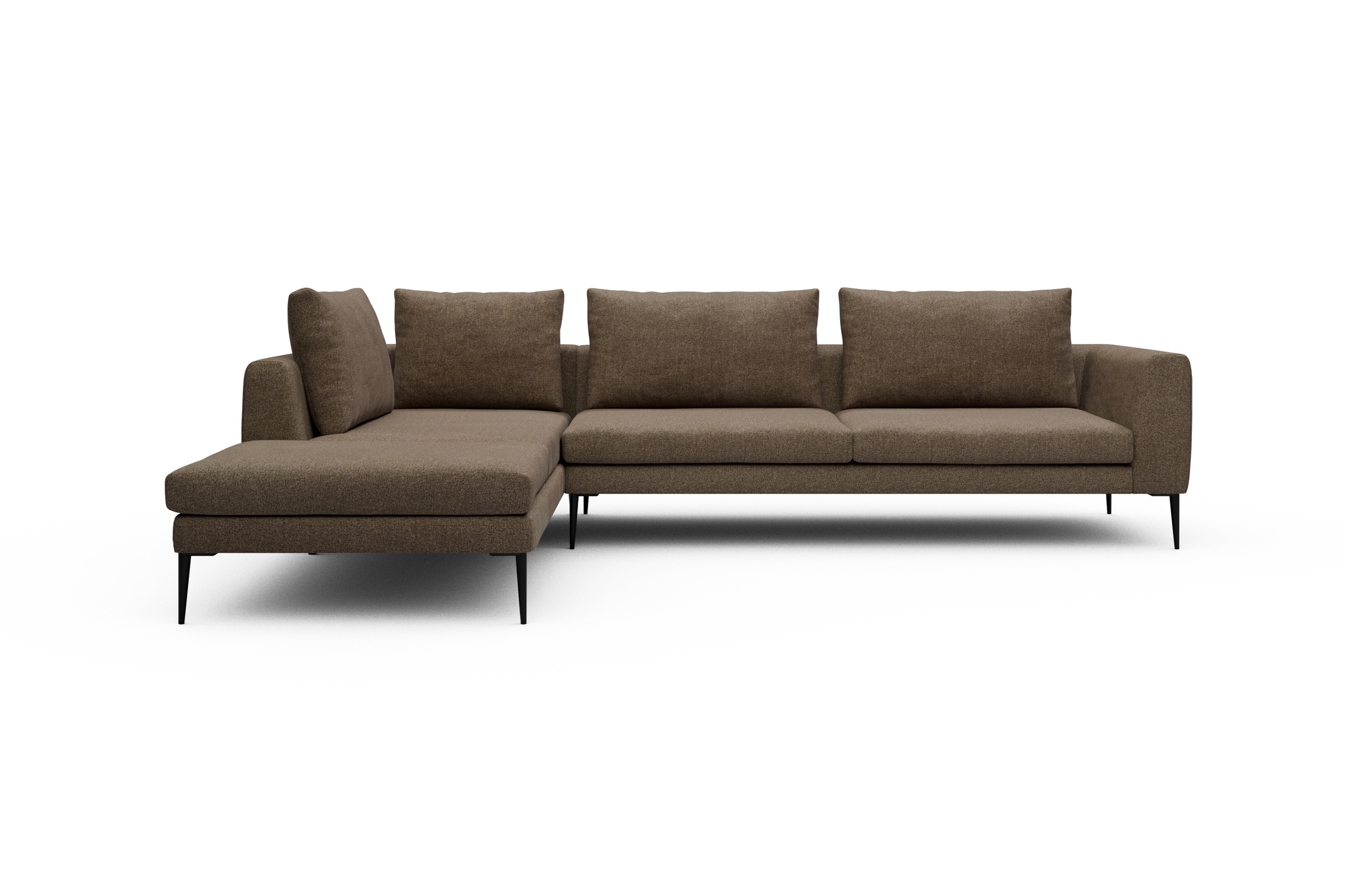 Skandi Home Ecksofa Paul Relax-Ecke rechts mit 3-Sitzer Aivi-Khaki-Brown moebelfaktor
