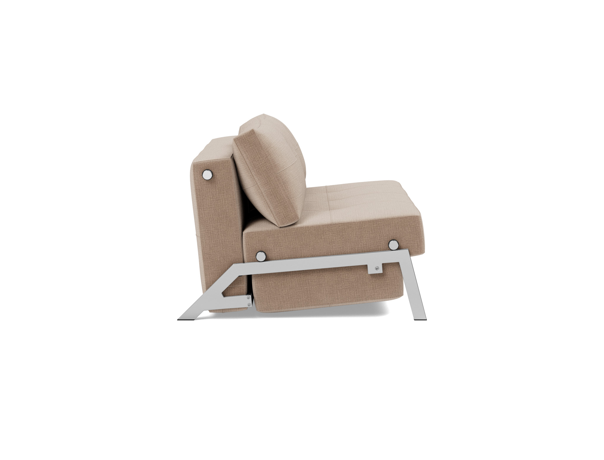 Schlafsofa Cubed 140 Chenille Esina 417-Mocha Beine Chrom
