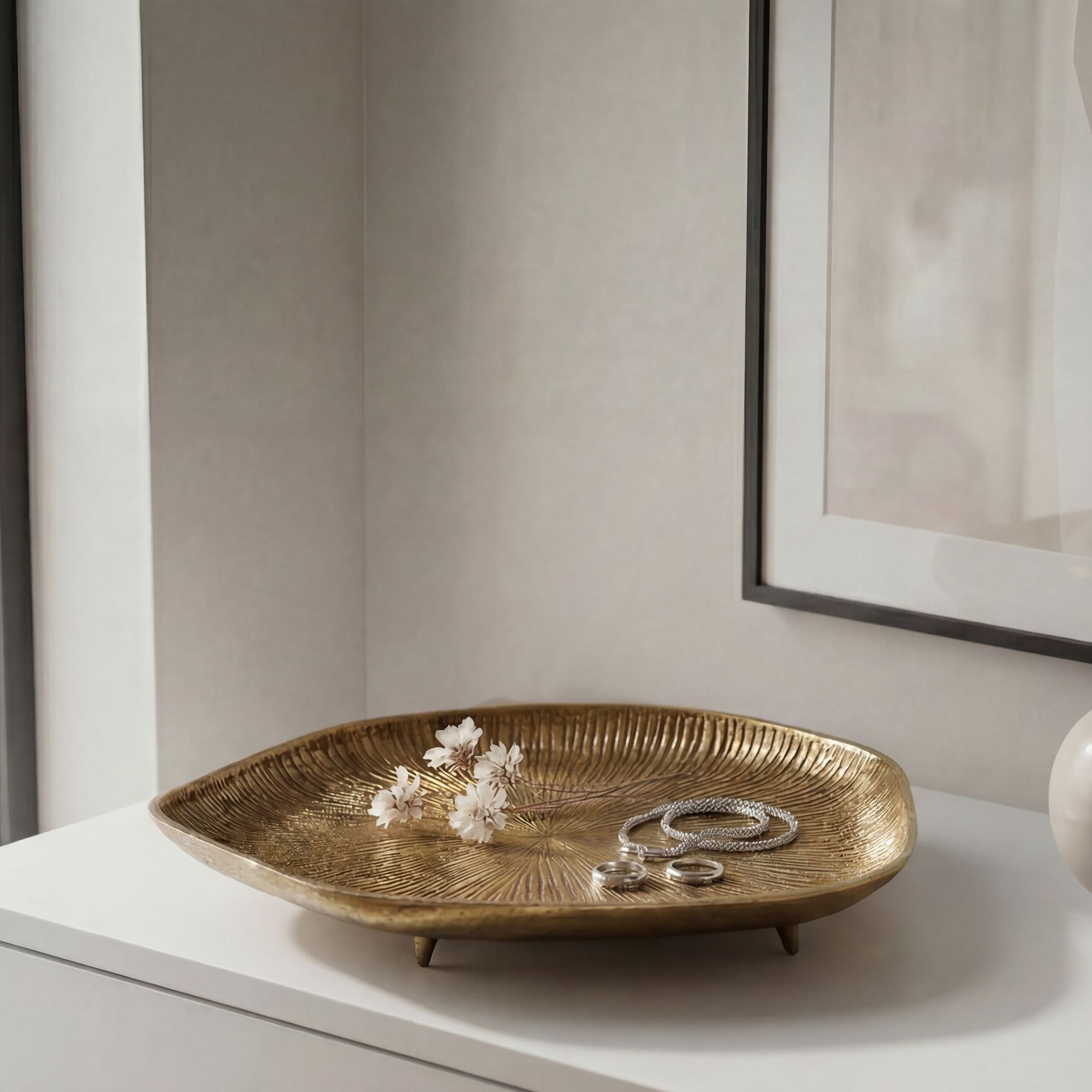 Dekoschale Midsund Aluminium Gold 40 × 40 × 5 cm