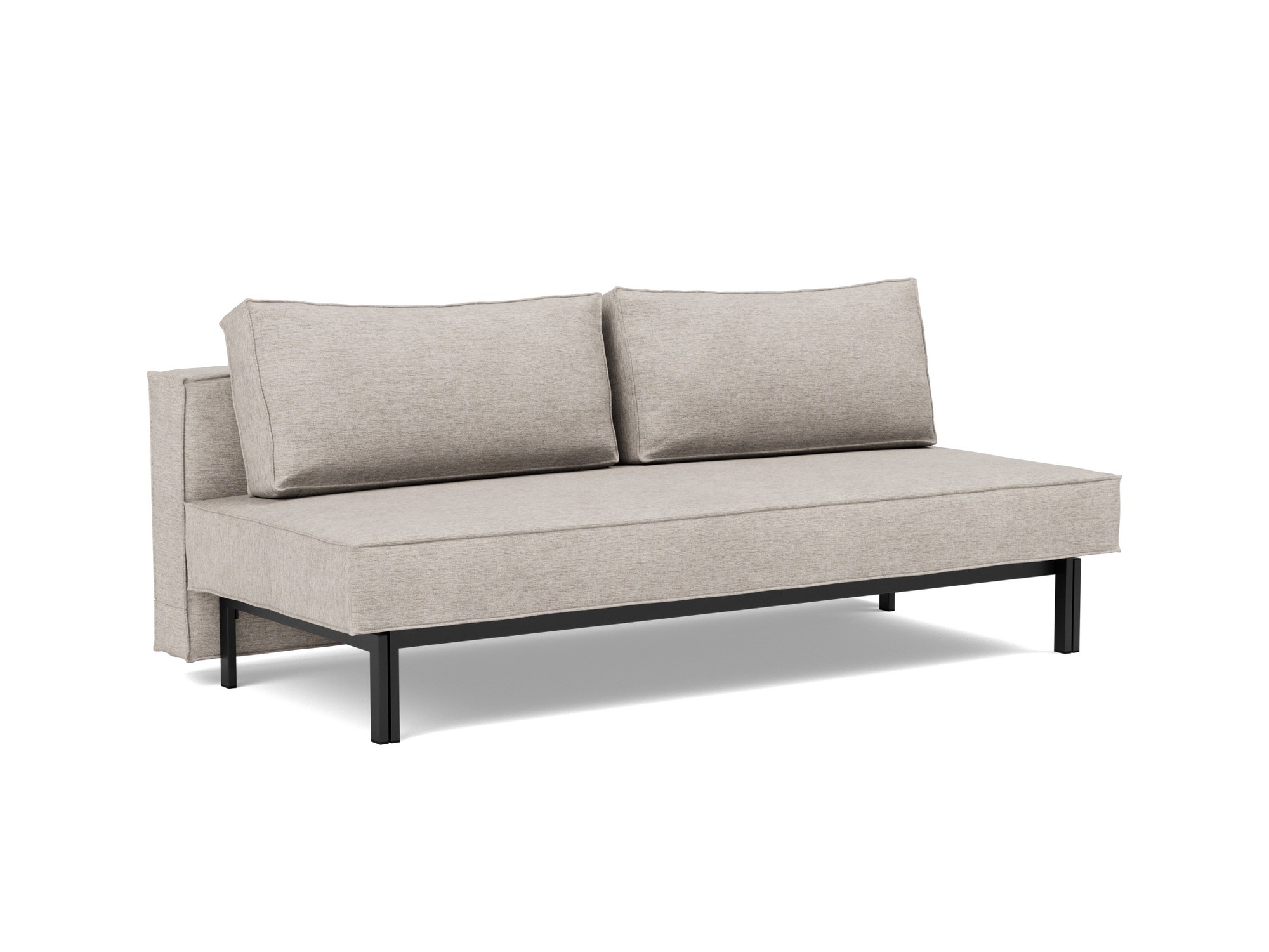 Schlafsofa Sly Chenille Yuveno 471-Sand Beine Schwarzes Metall