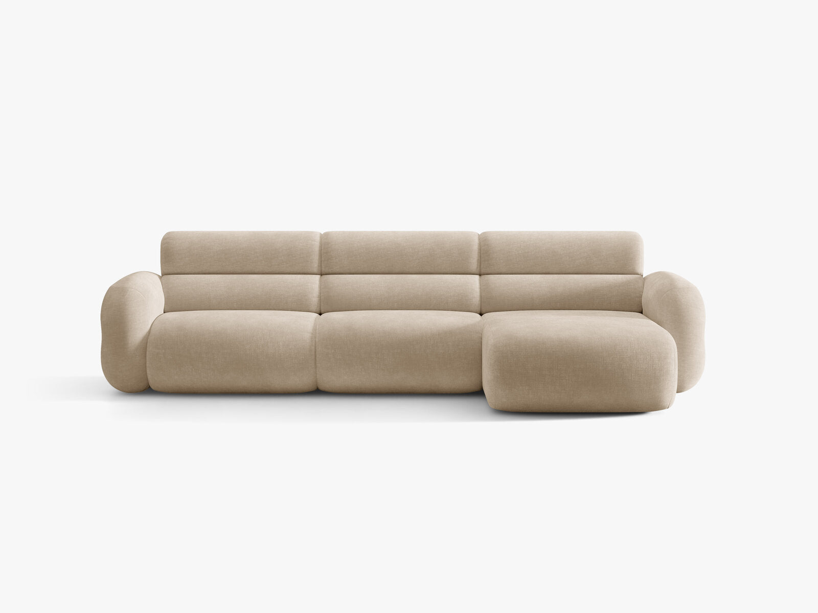 Micadoni Neo Ecksofa 4-Sitzer Rechts Chenille Golden Dunkelbeige